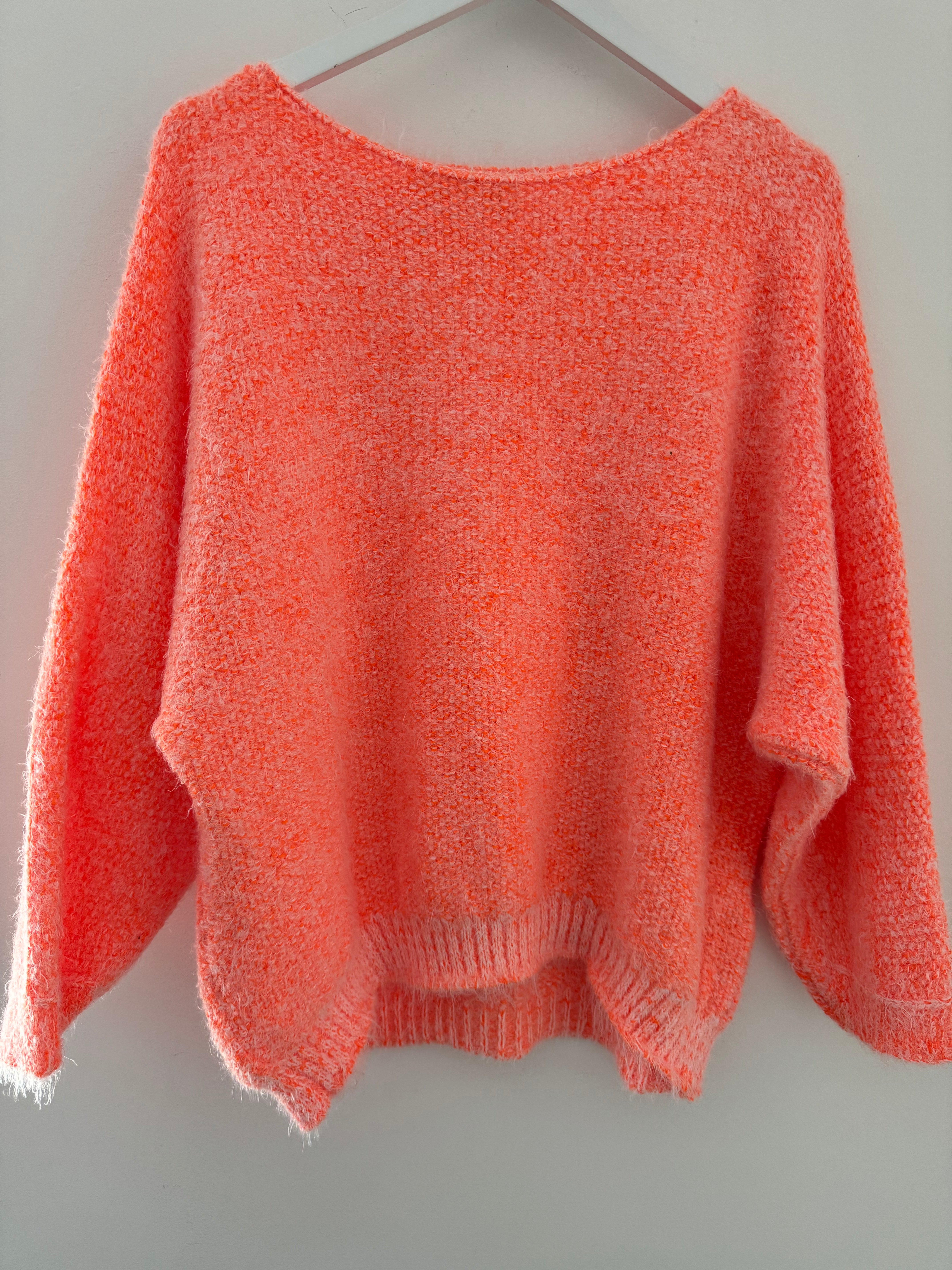 Luxe Fluffy Jumper in Orange Sherbert