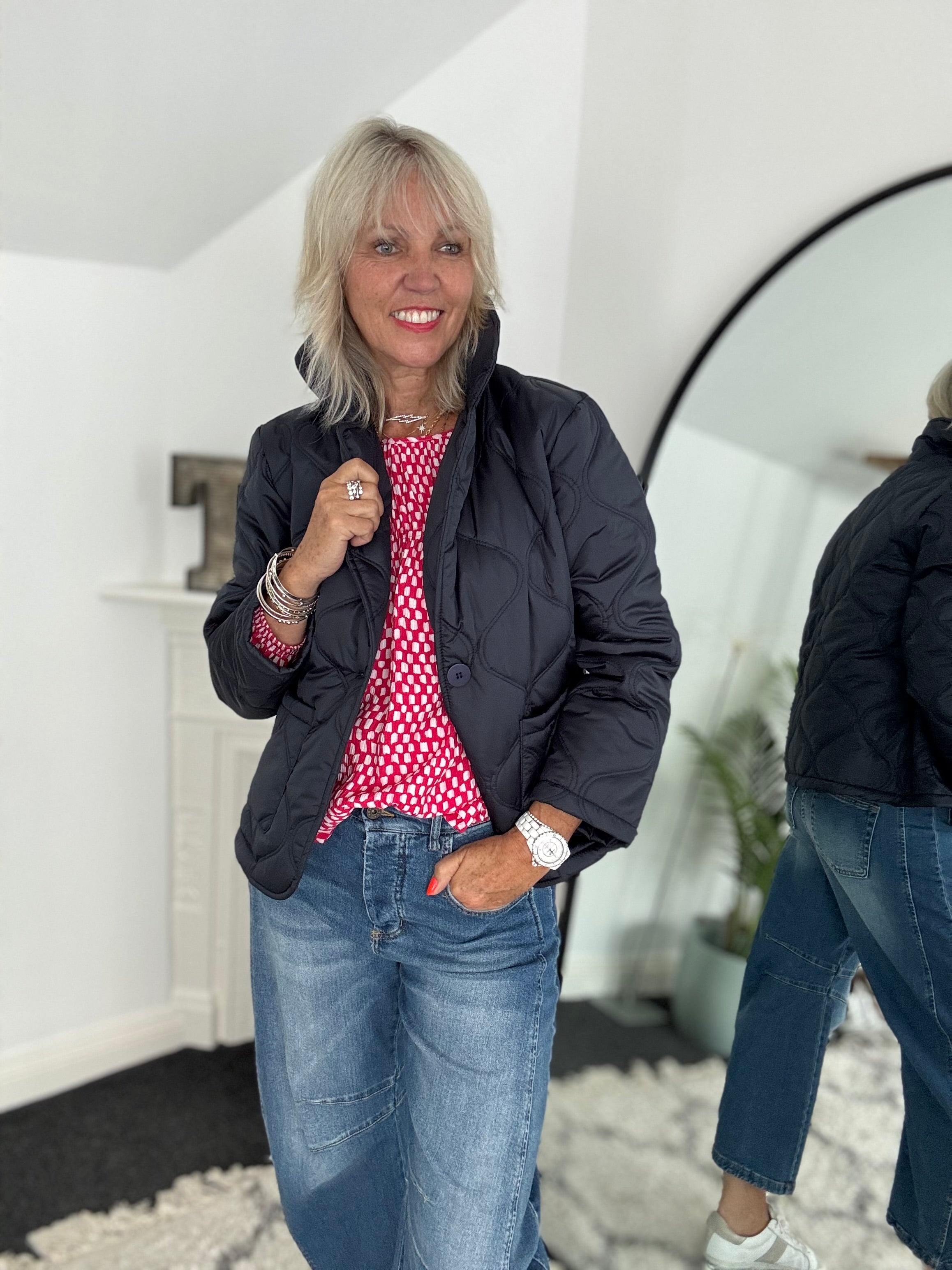 Quilted Jacket in Navy