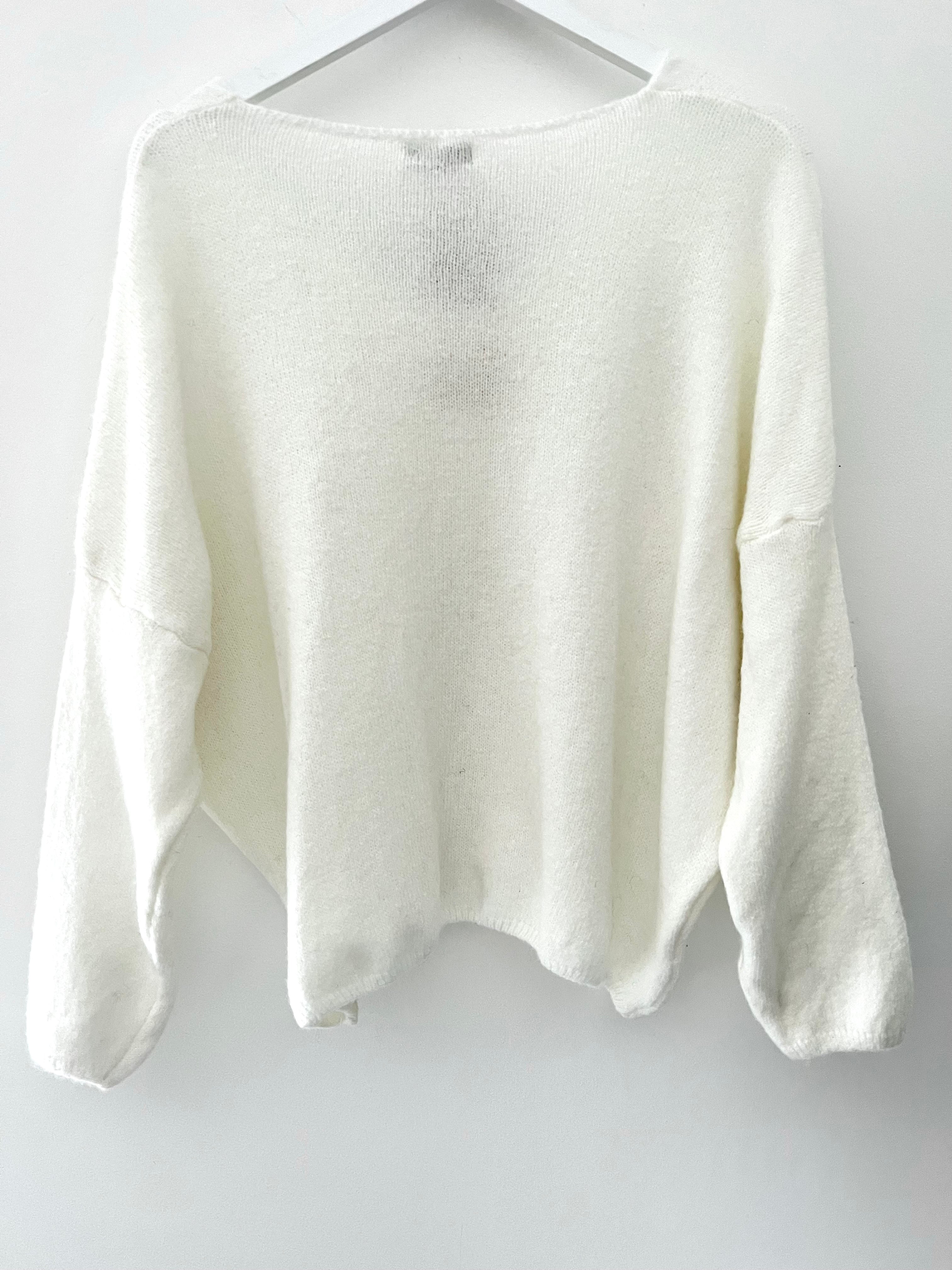 Cosy Heart Jumper in Ivory