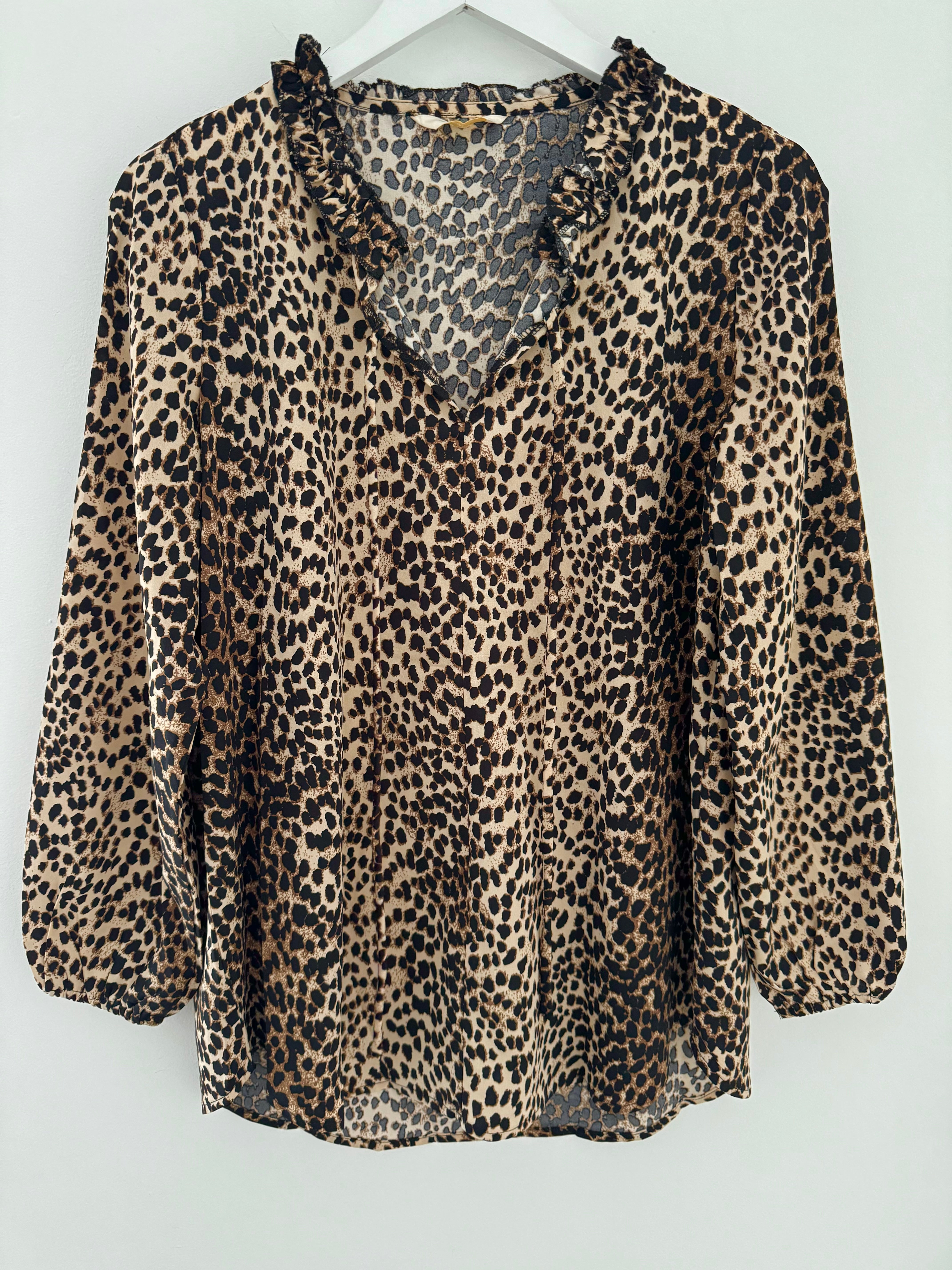 Luxe Silky Blouse in Leopard Print