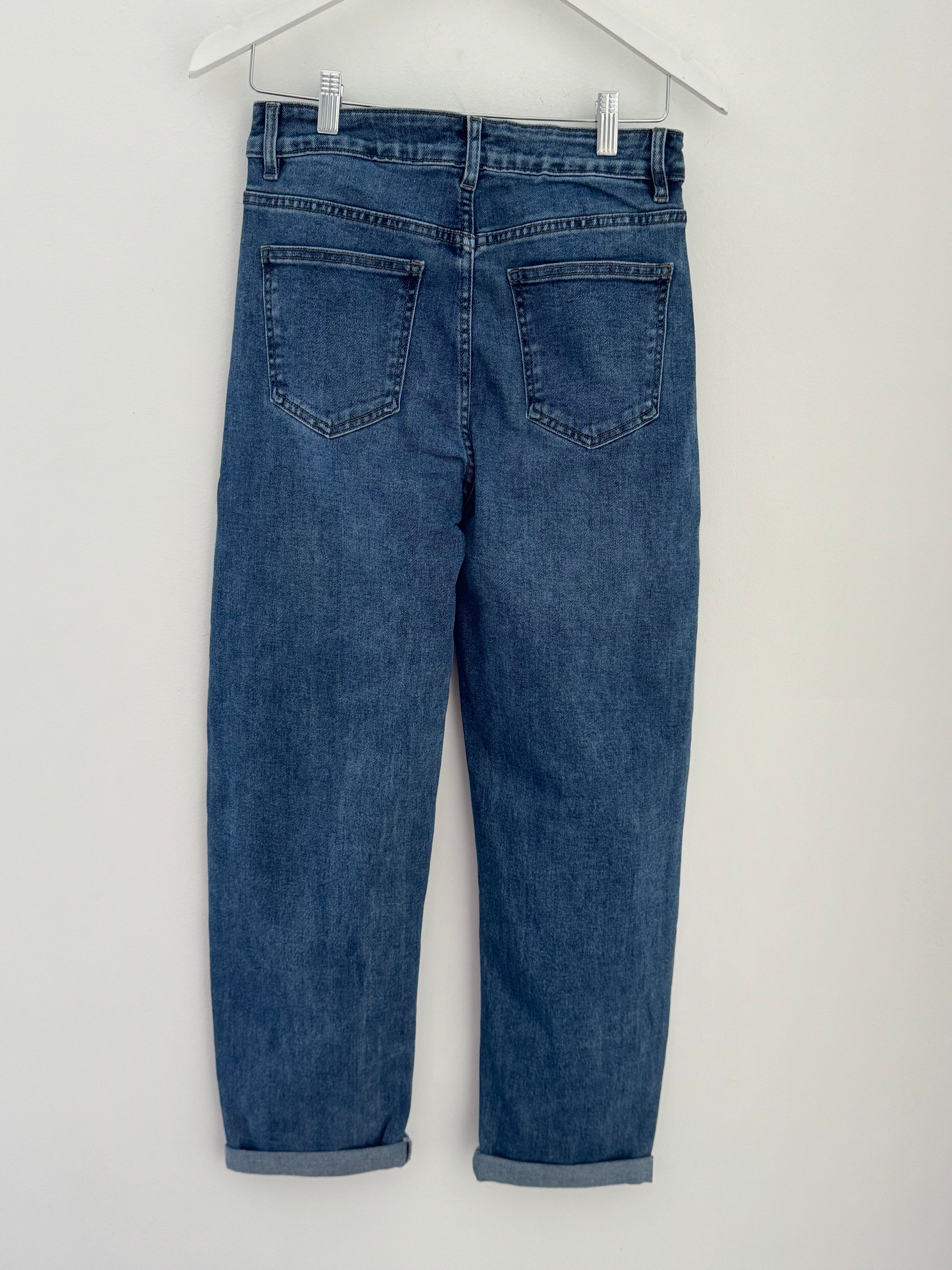 Stretch Boyfriend Jeans in Mid Denim