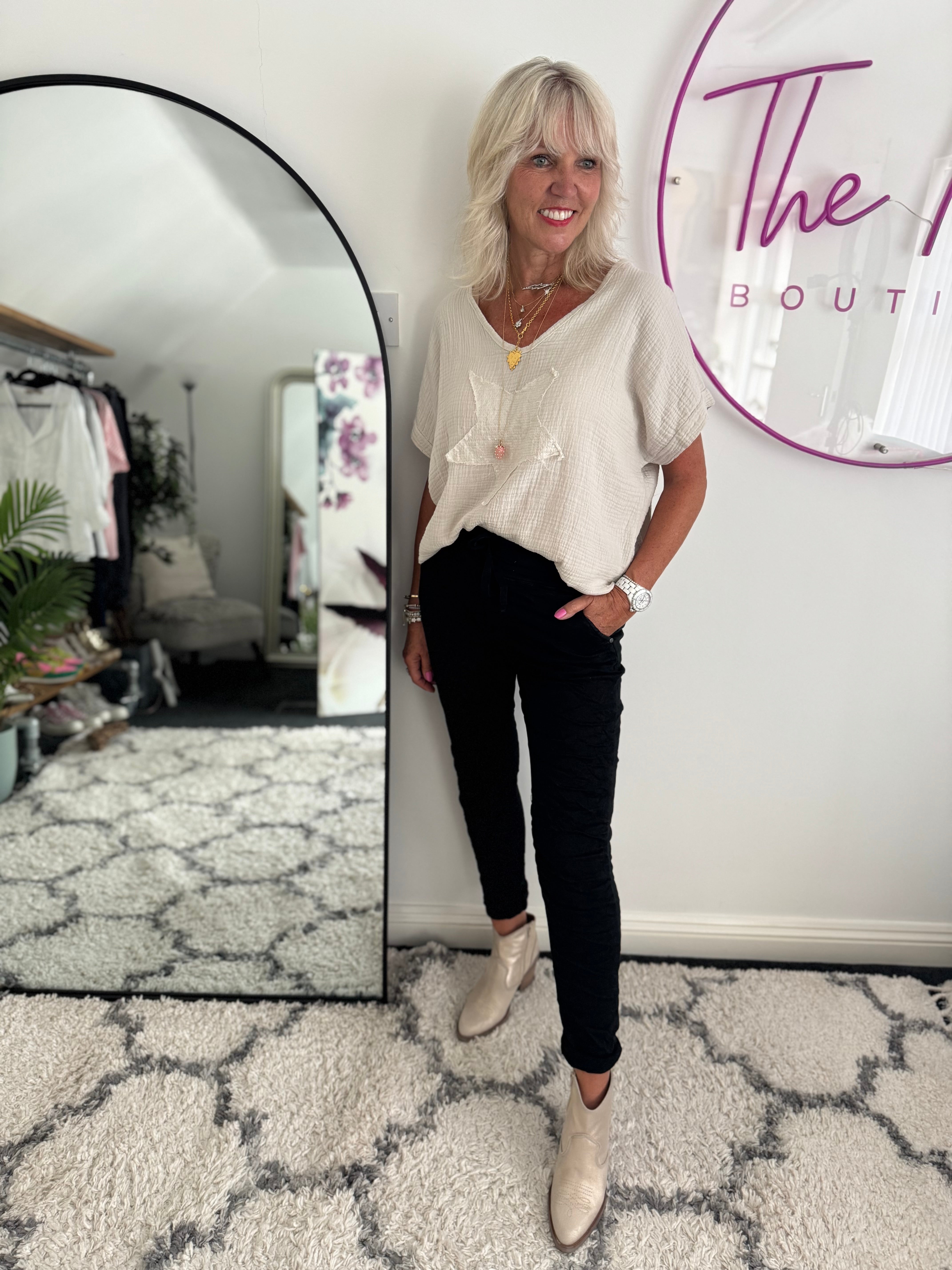 Jean Joggers in Black