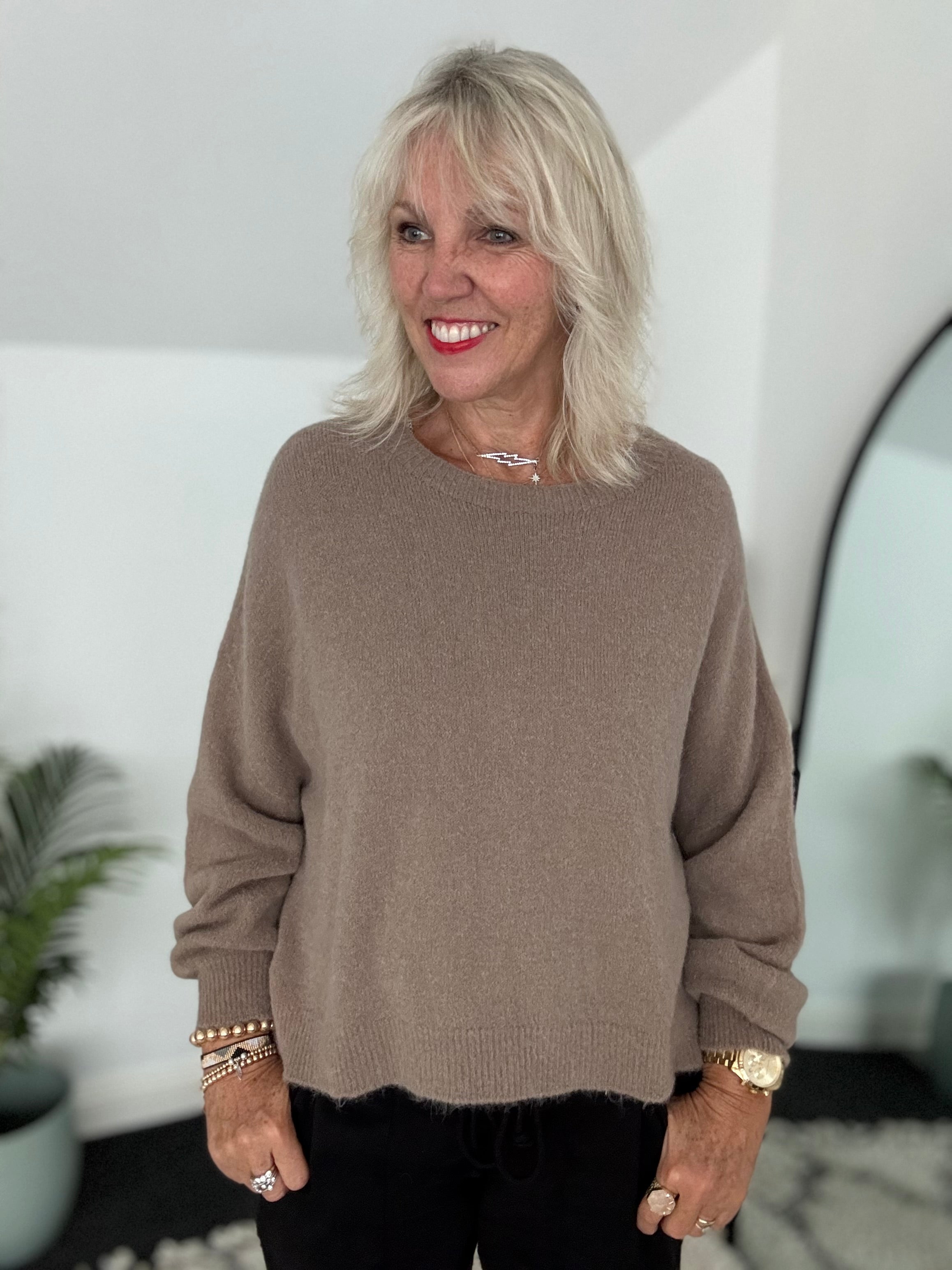 Luxe Slouchy Alpaca Jumper in Mocha