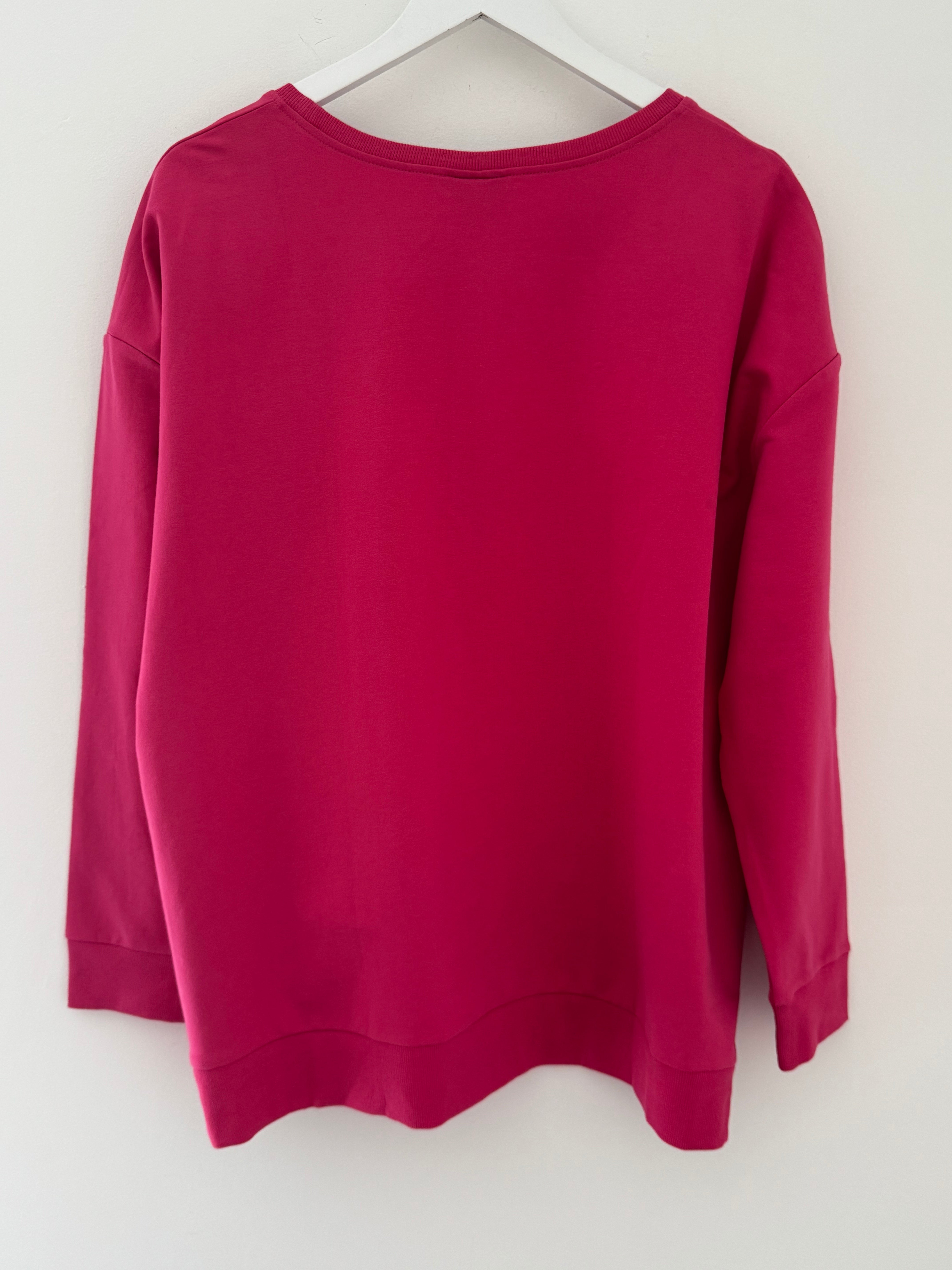 Vintage Zipped Sweatshirt in Raspberry