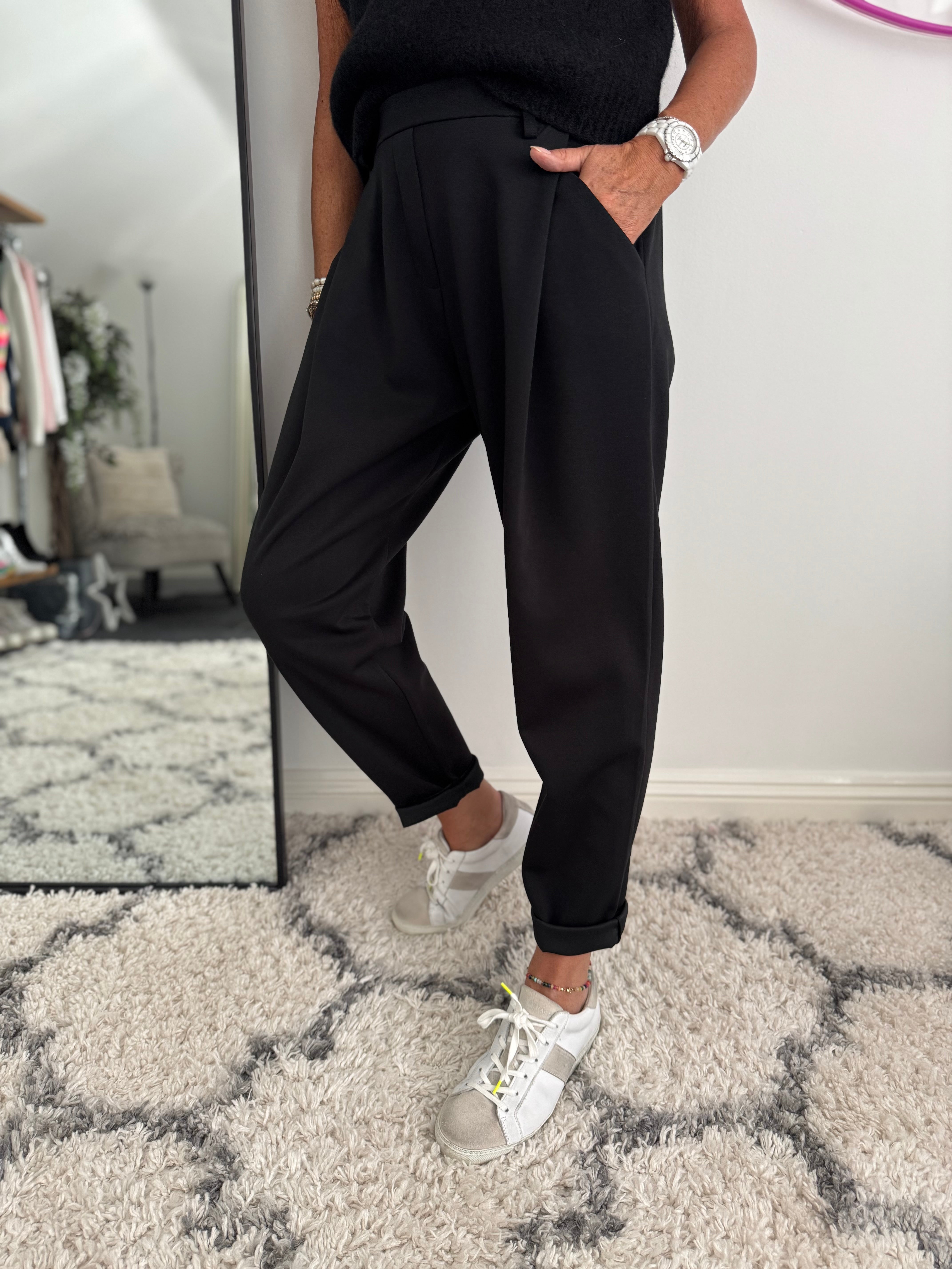 Luxe Stretch Trousers in Black