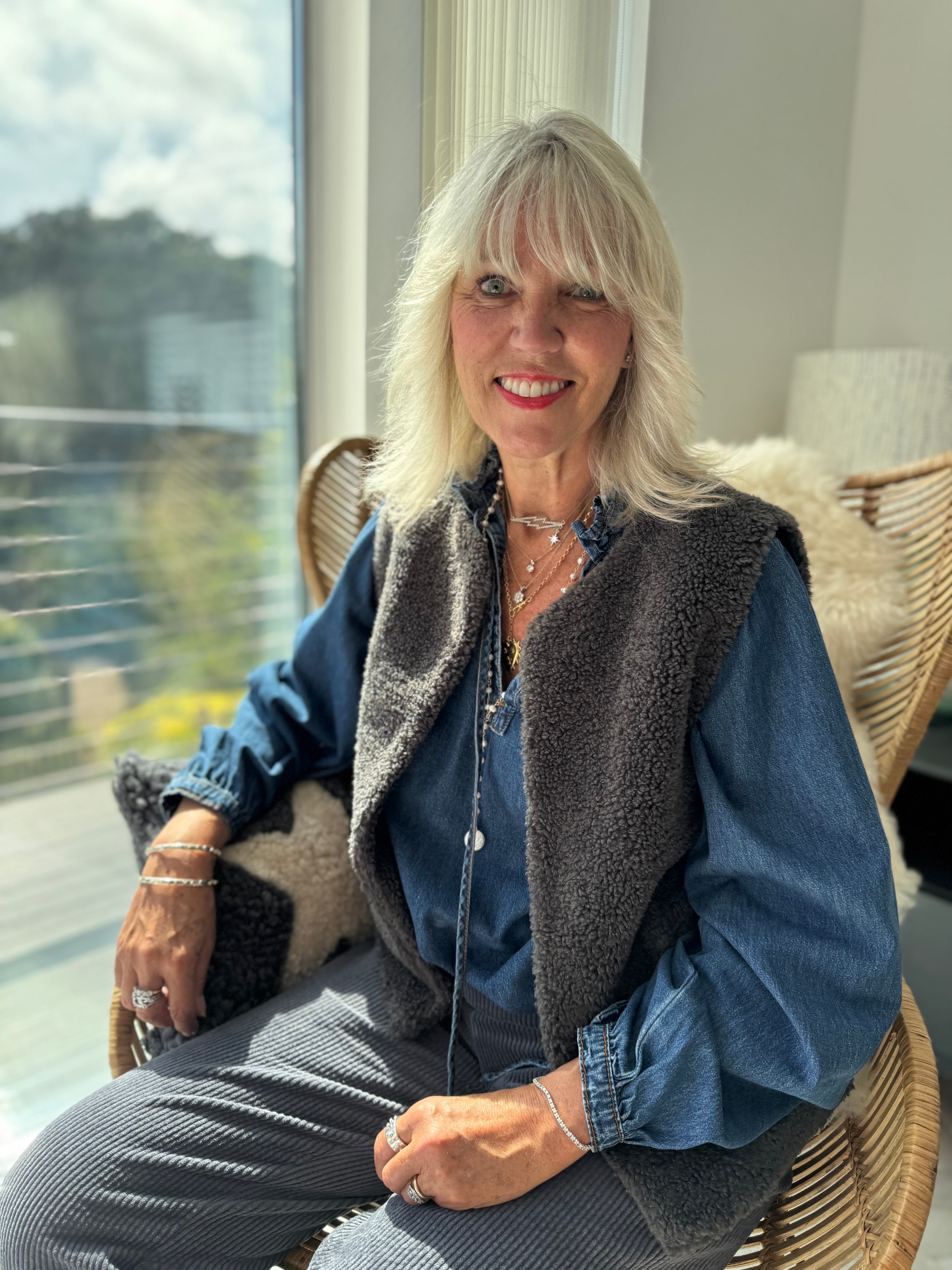 Luxe Denim Blouse