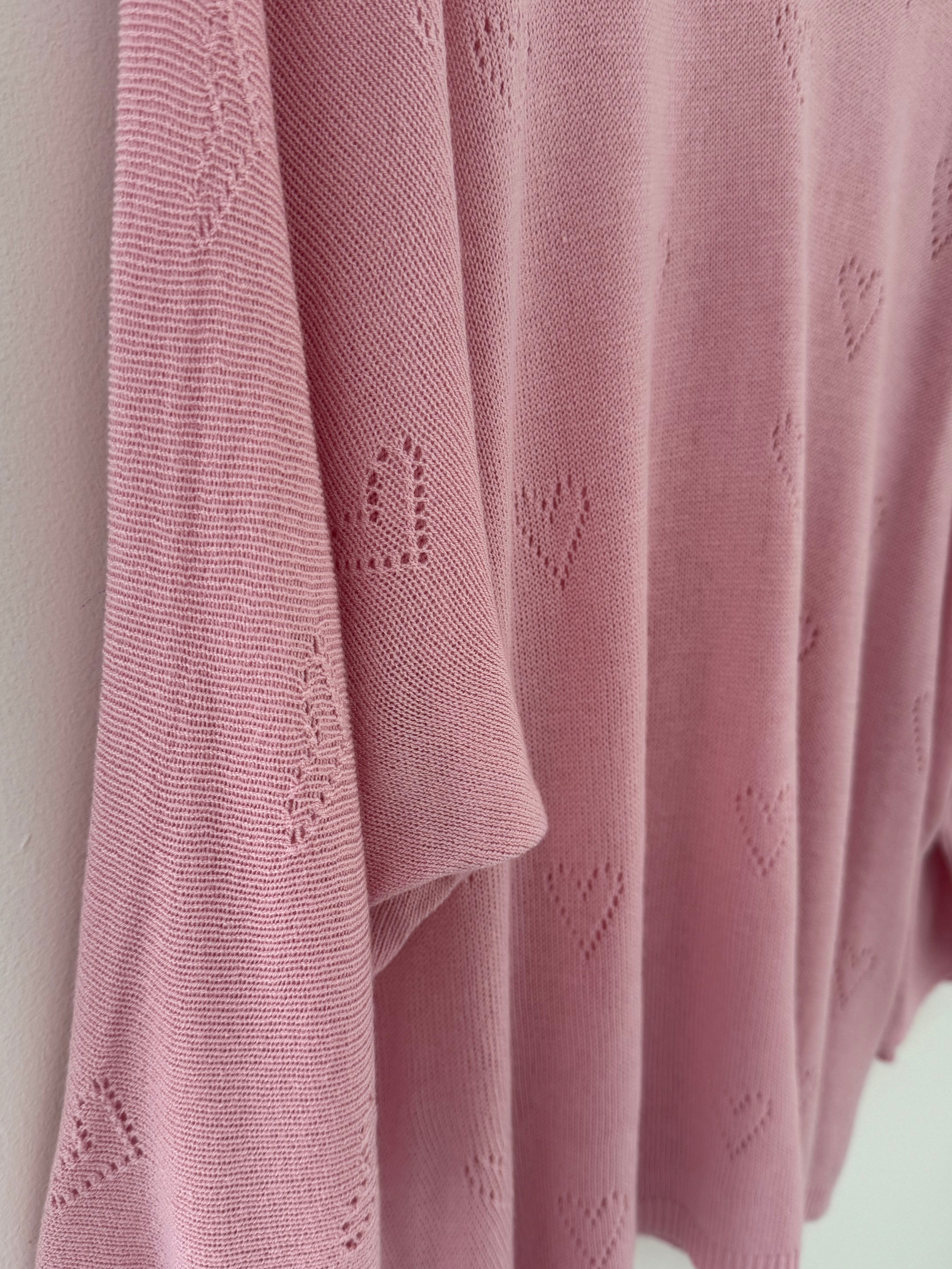 Lightweight Heart Jumper in Pink