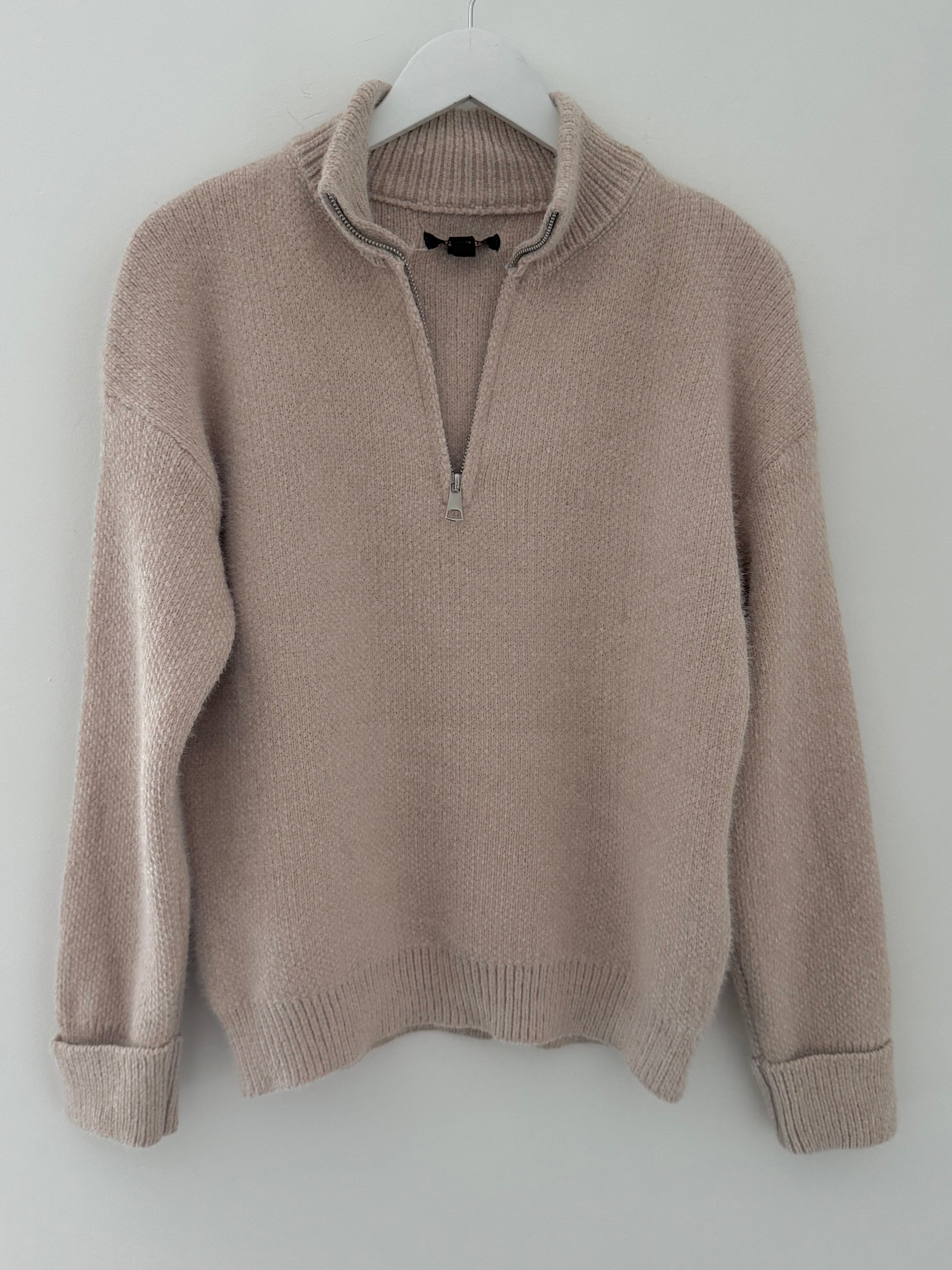 Softie Quarter Zip Knit in Stone