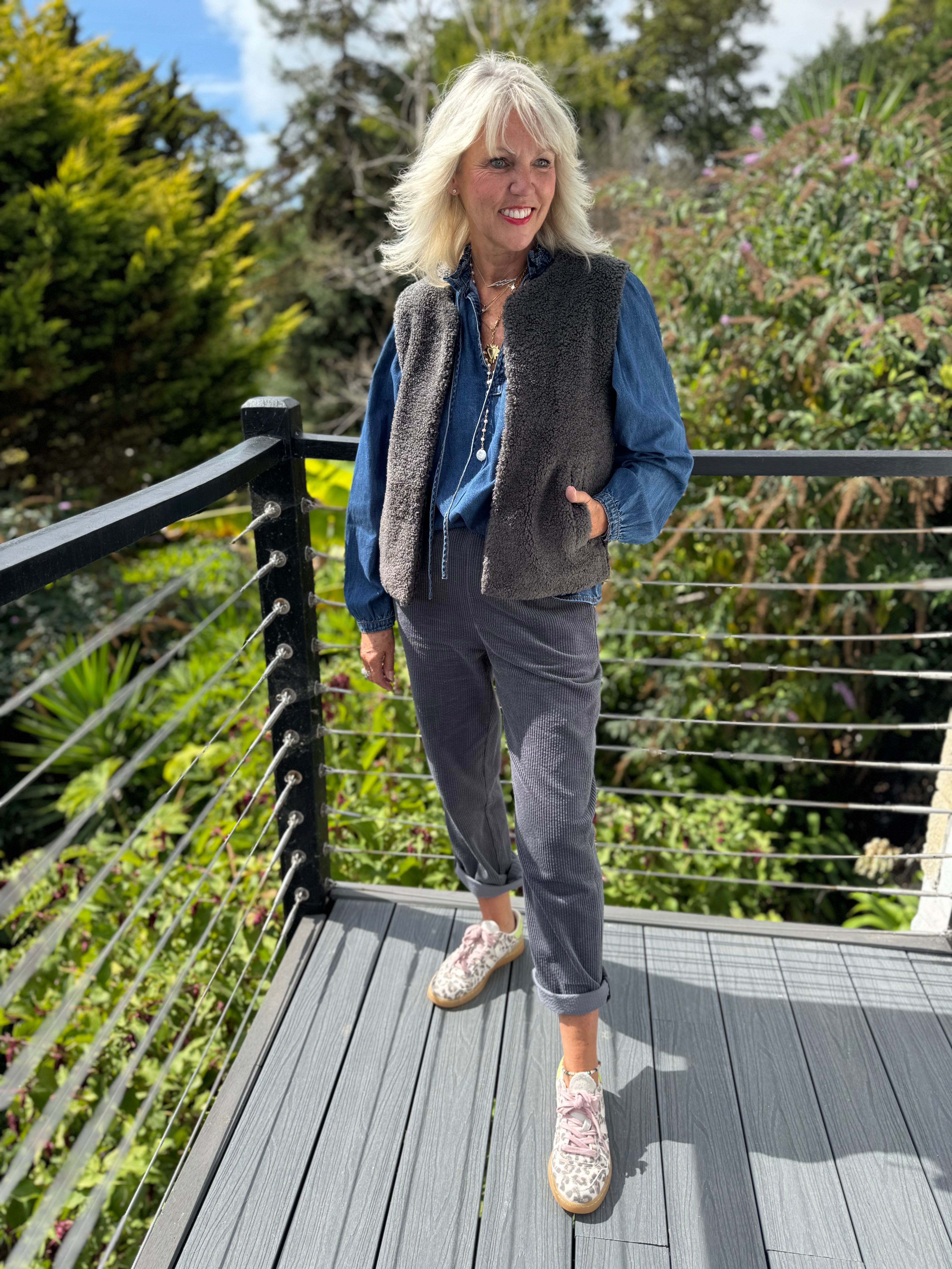 Luxe Denim Blouse