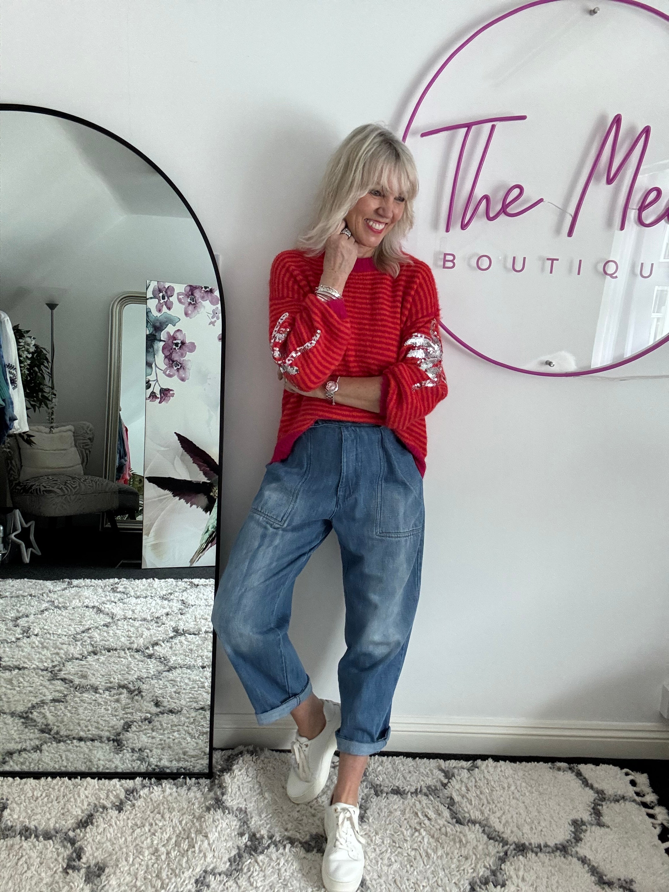 Straight Boyfriend Jeans with Deep Pockets