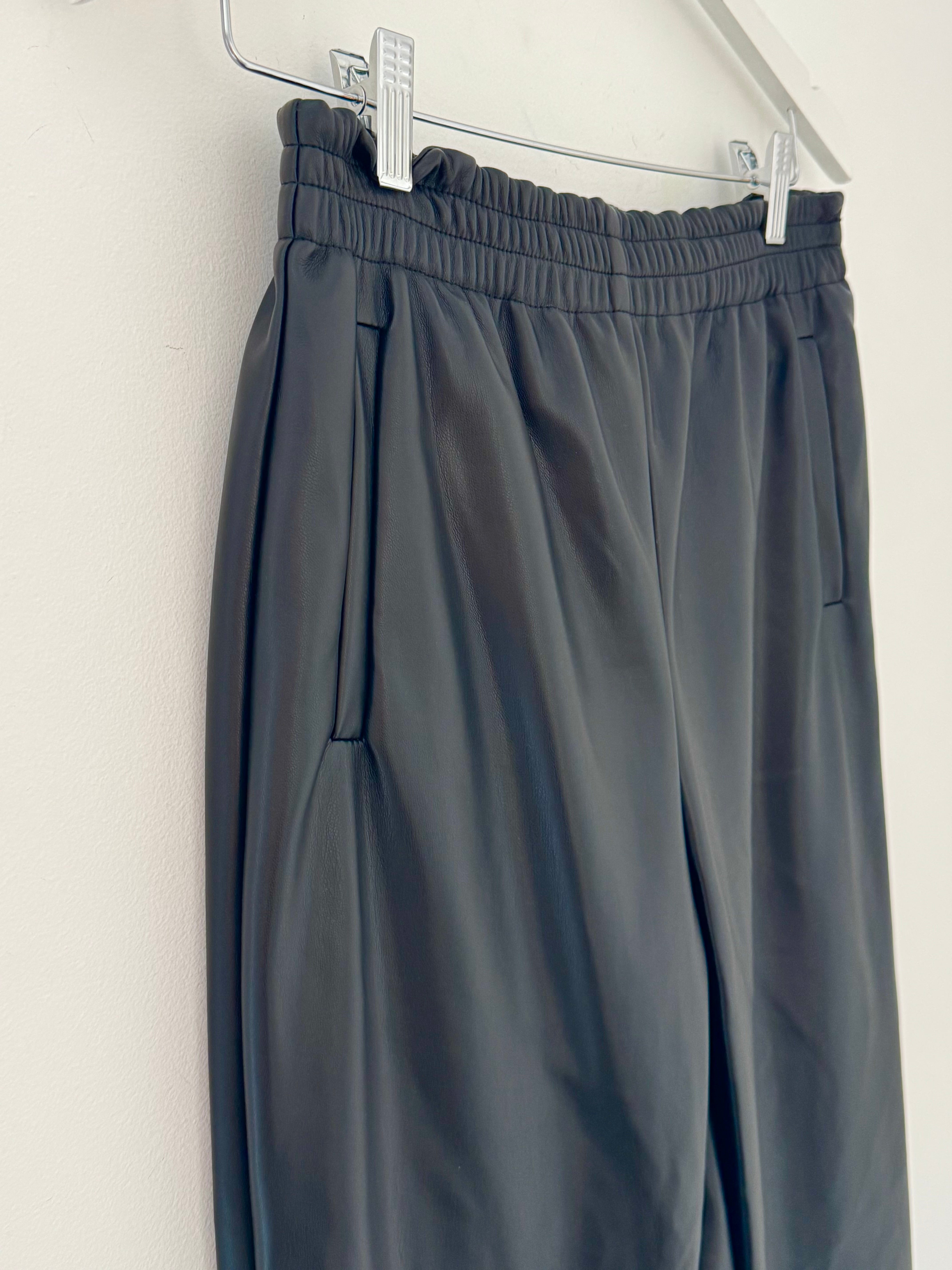 Luxe Vegan Leather Trousers in Black