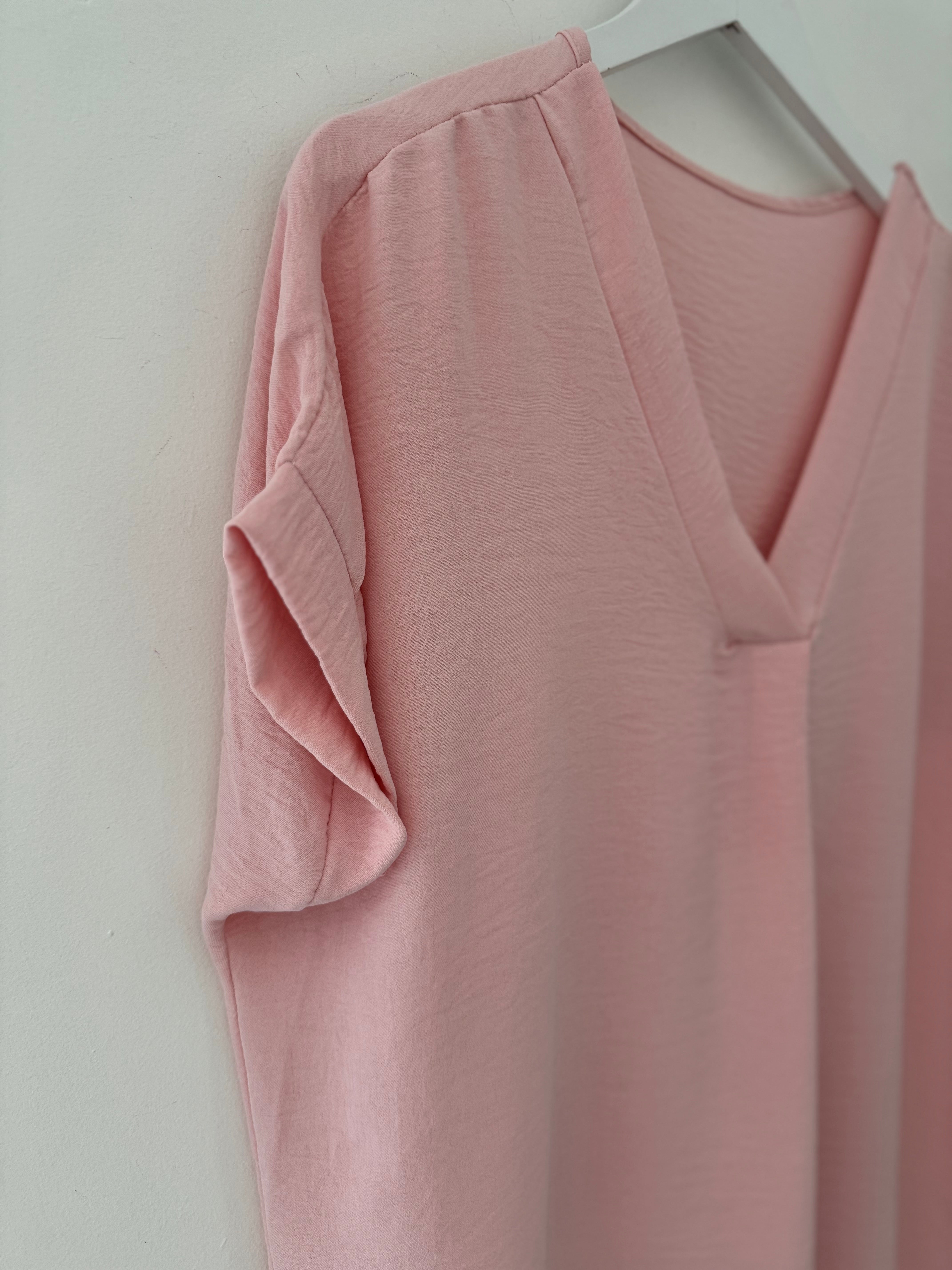Simple Crepe Top in Blush Pink