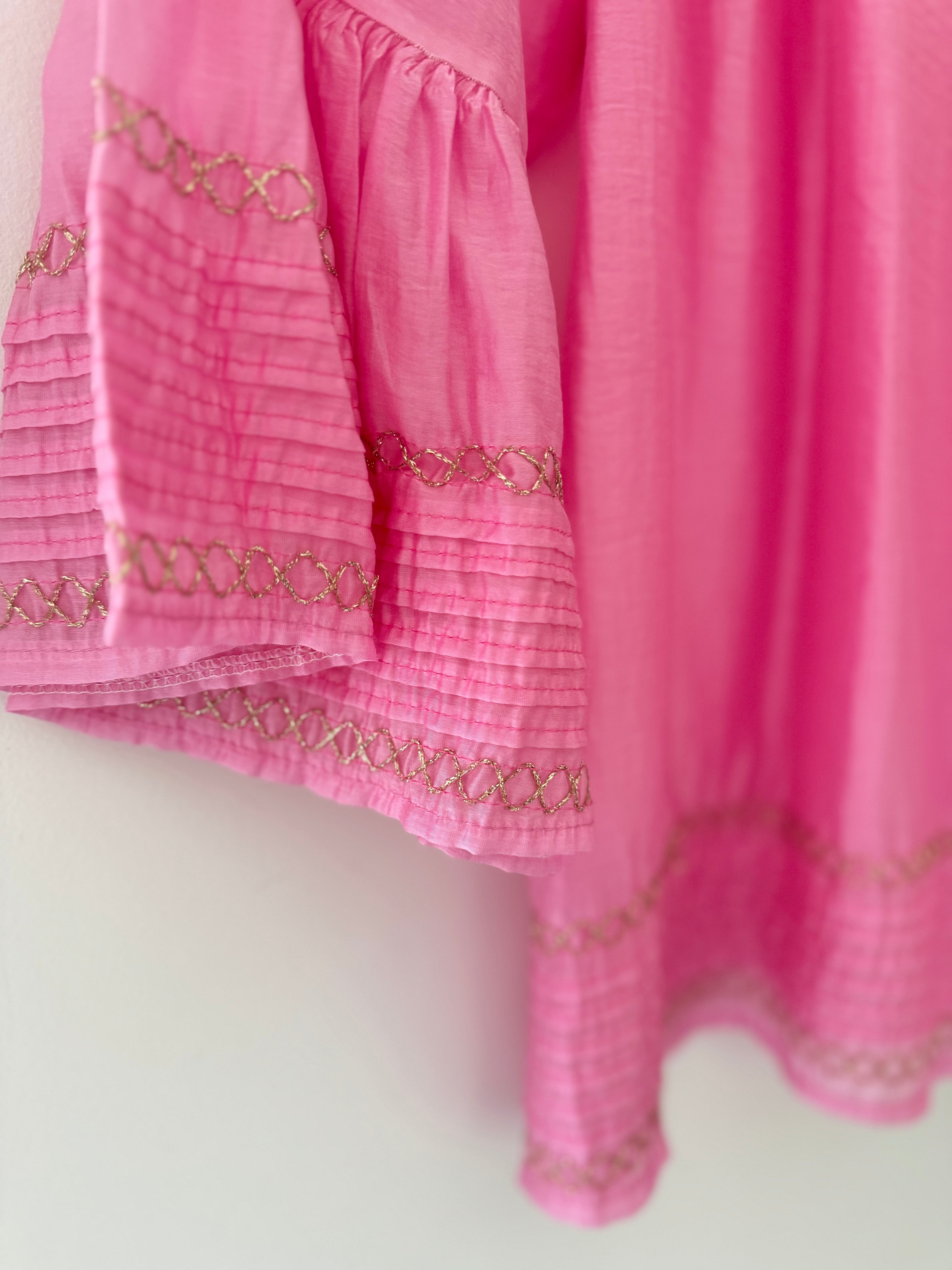 Silky Bardot Top in Pink