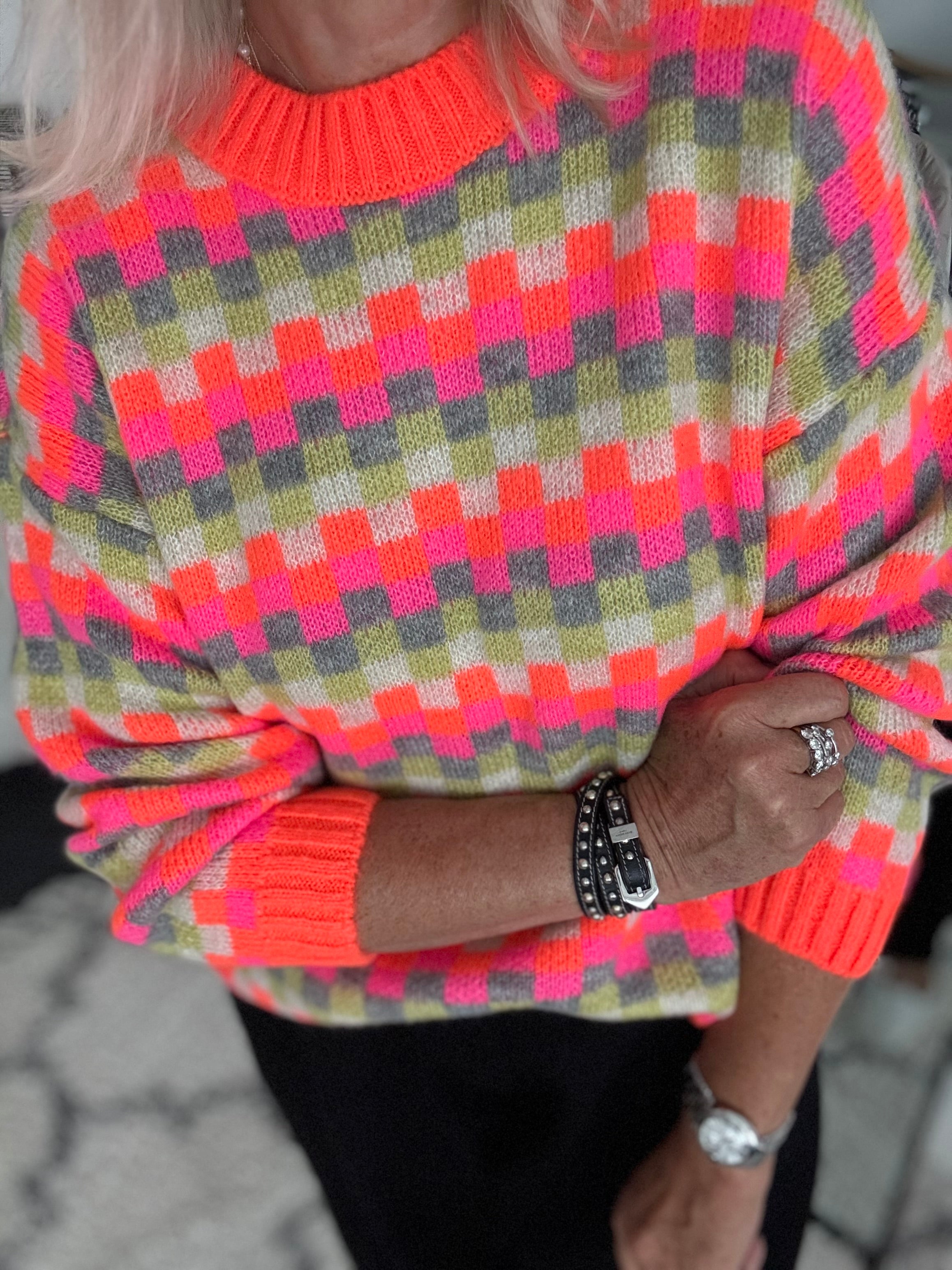 Luxe Checker Jumper in Brights