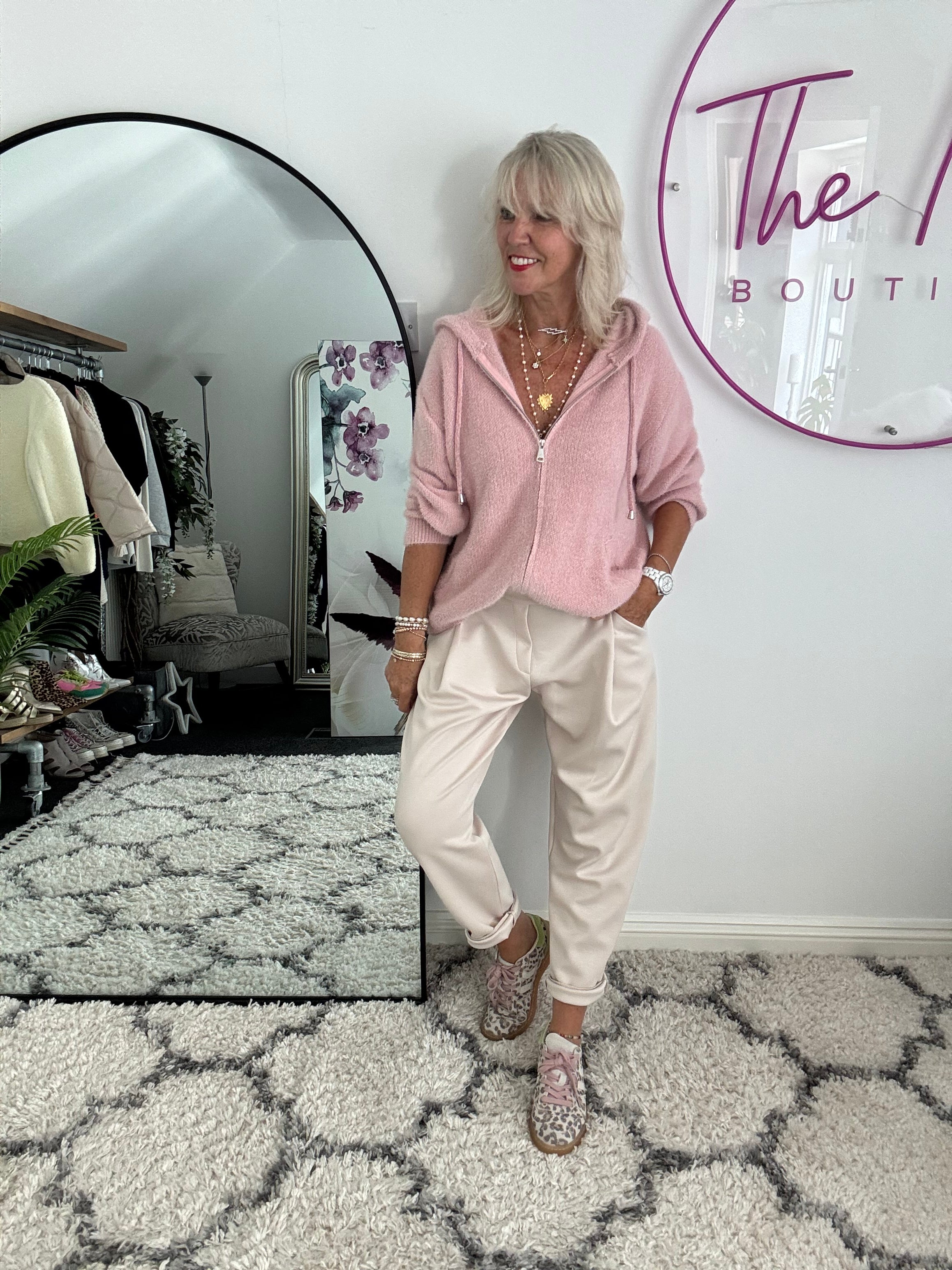 Luxe Stretch Trousers in Ecru