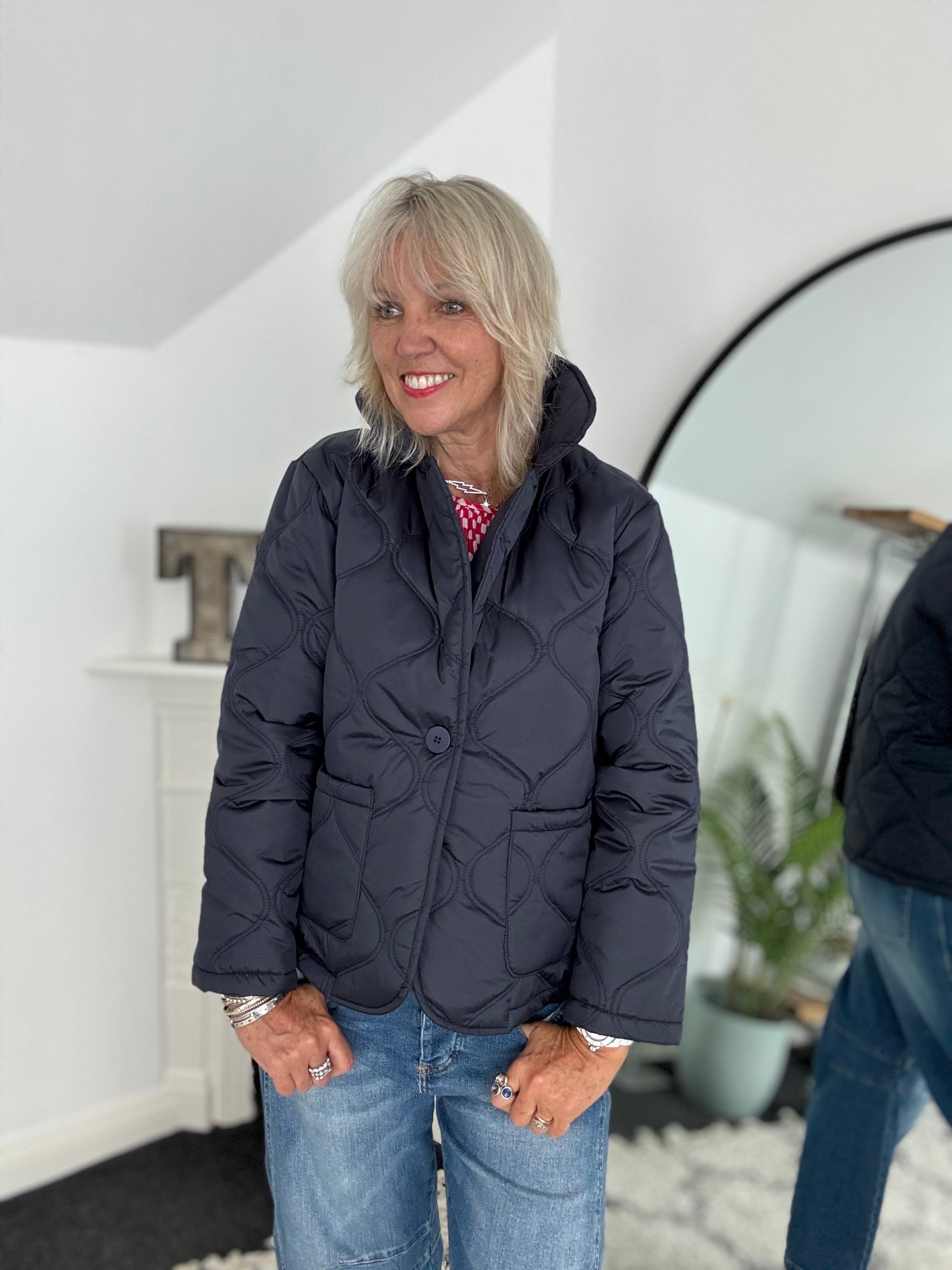Quilted Jacket in Navy