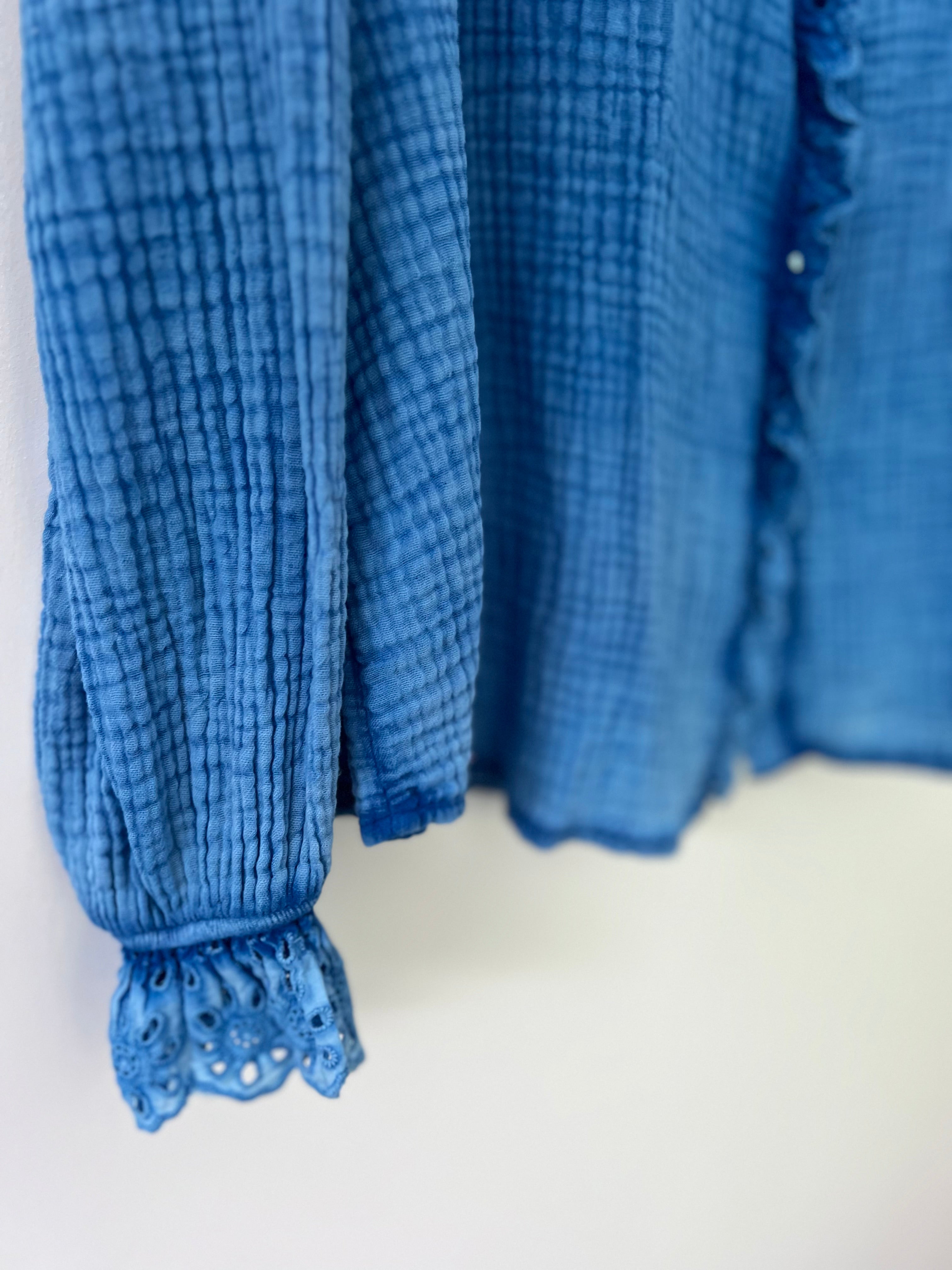 Cheesecloth Shirt in Bright Blue