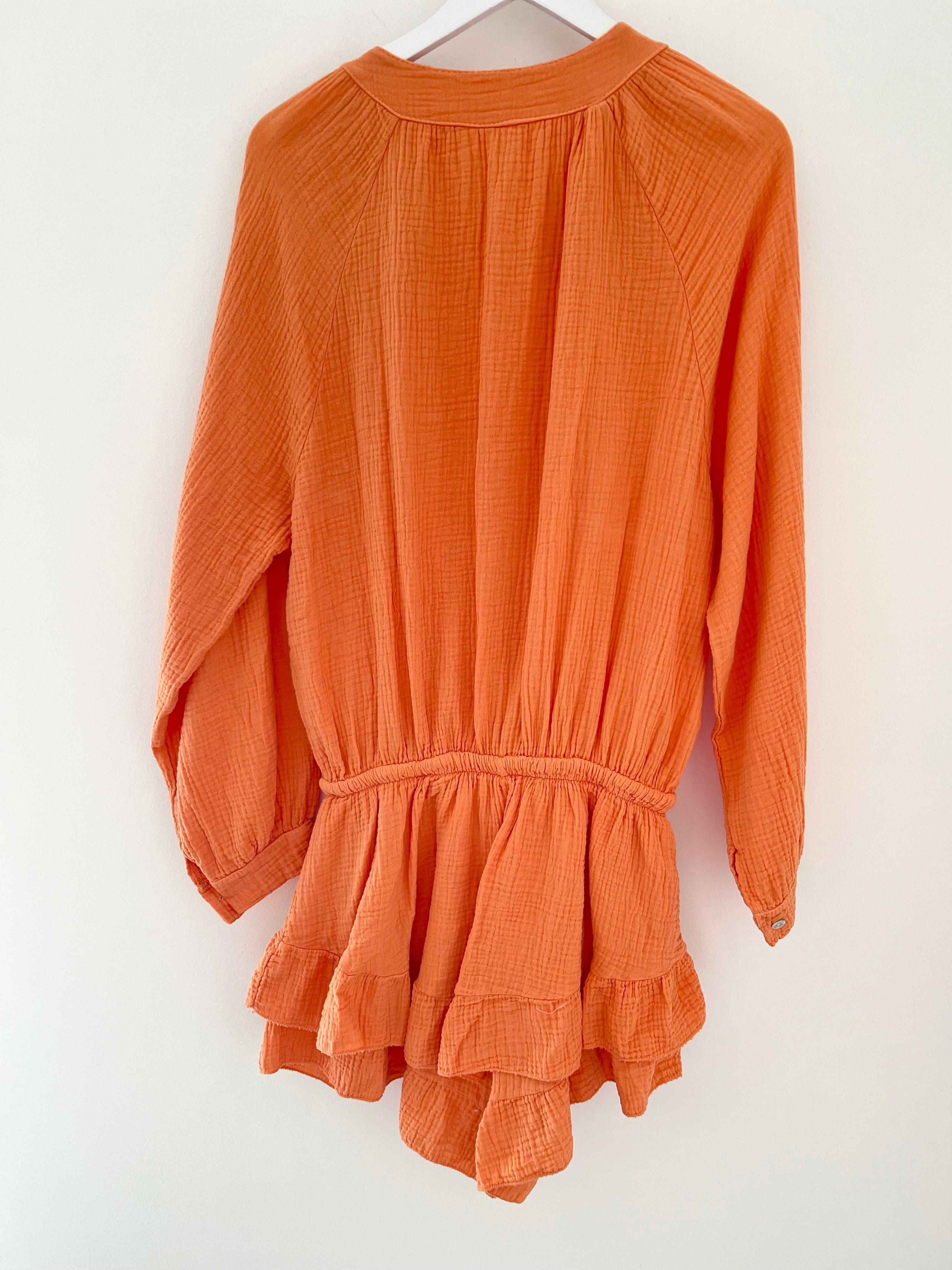 Cheesecloth Playsuit in Orange