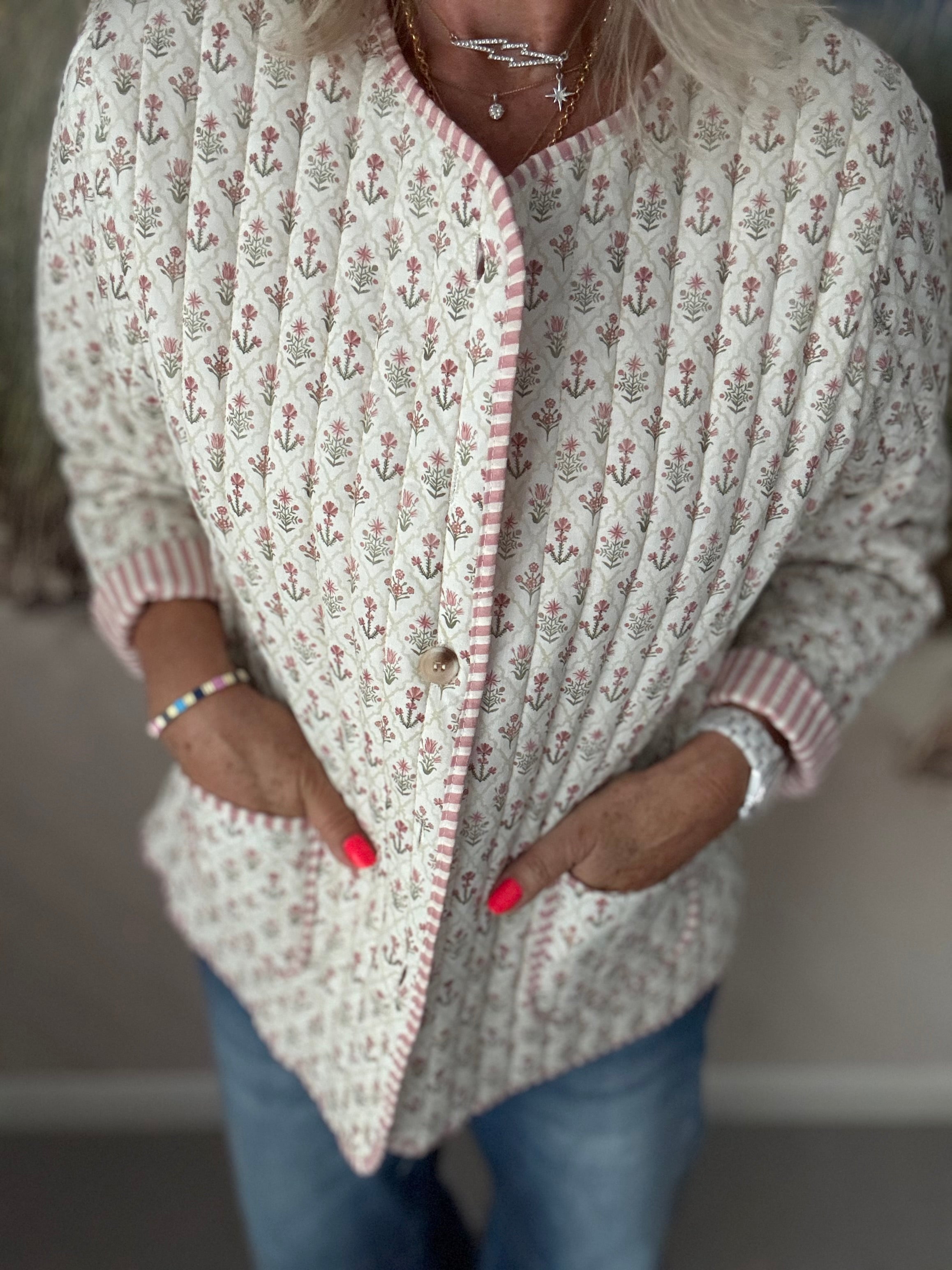 Luxe Quilted Jacket in Pink