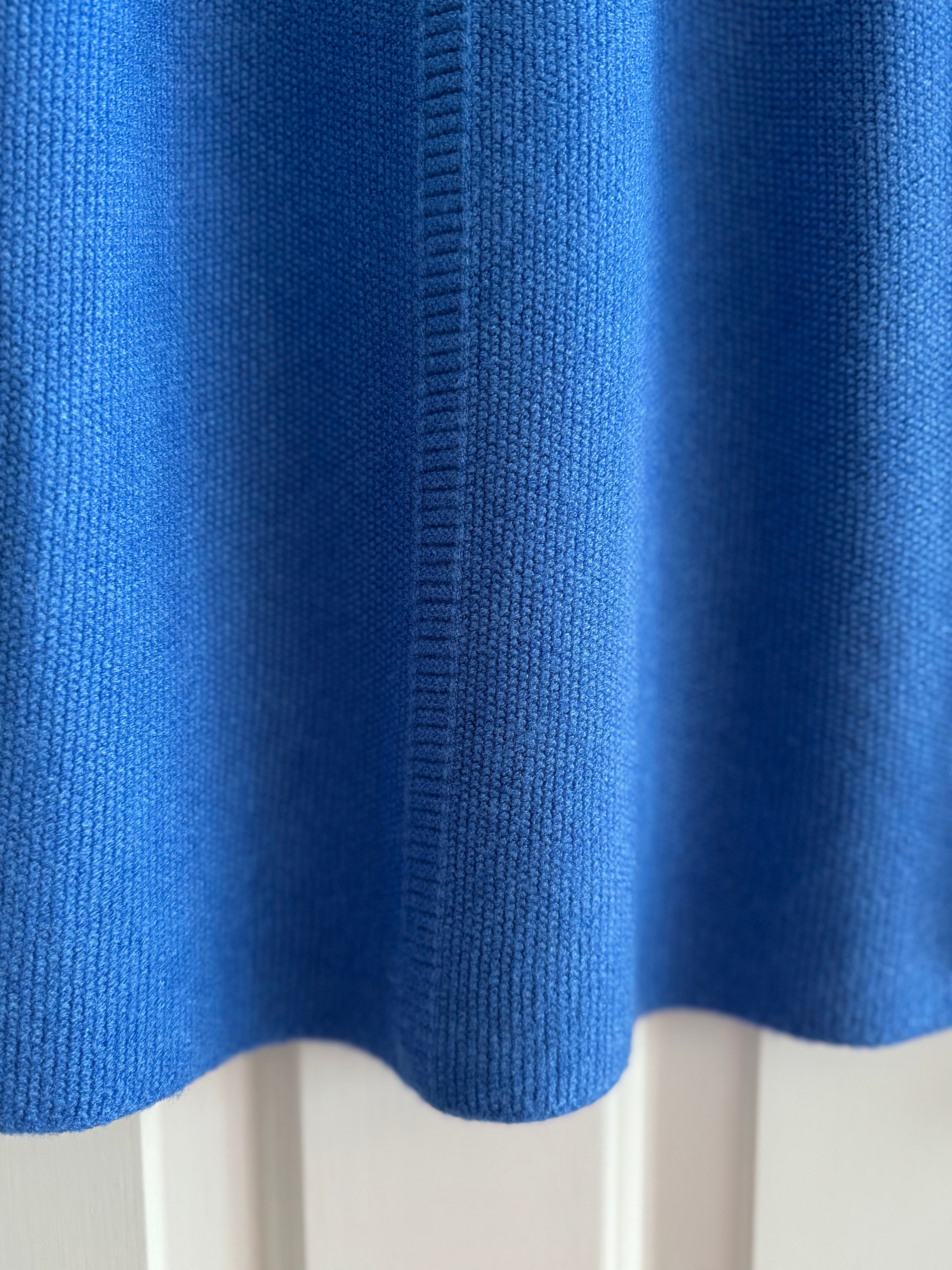 Moss Stitch Jumper with Ladder Back in Sky Blue