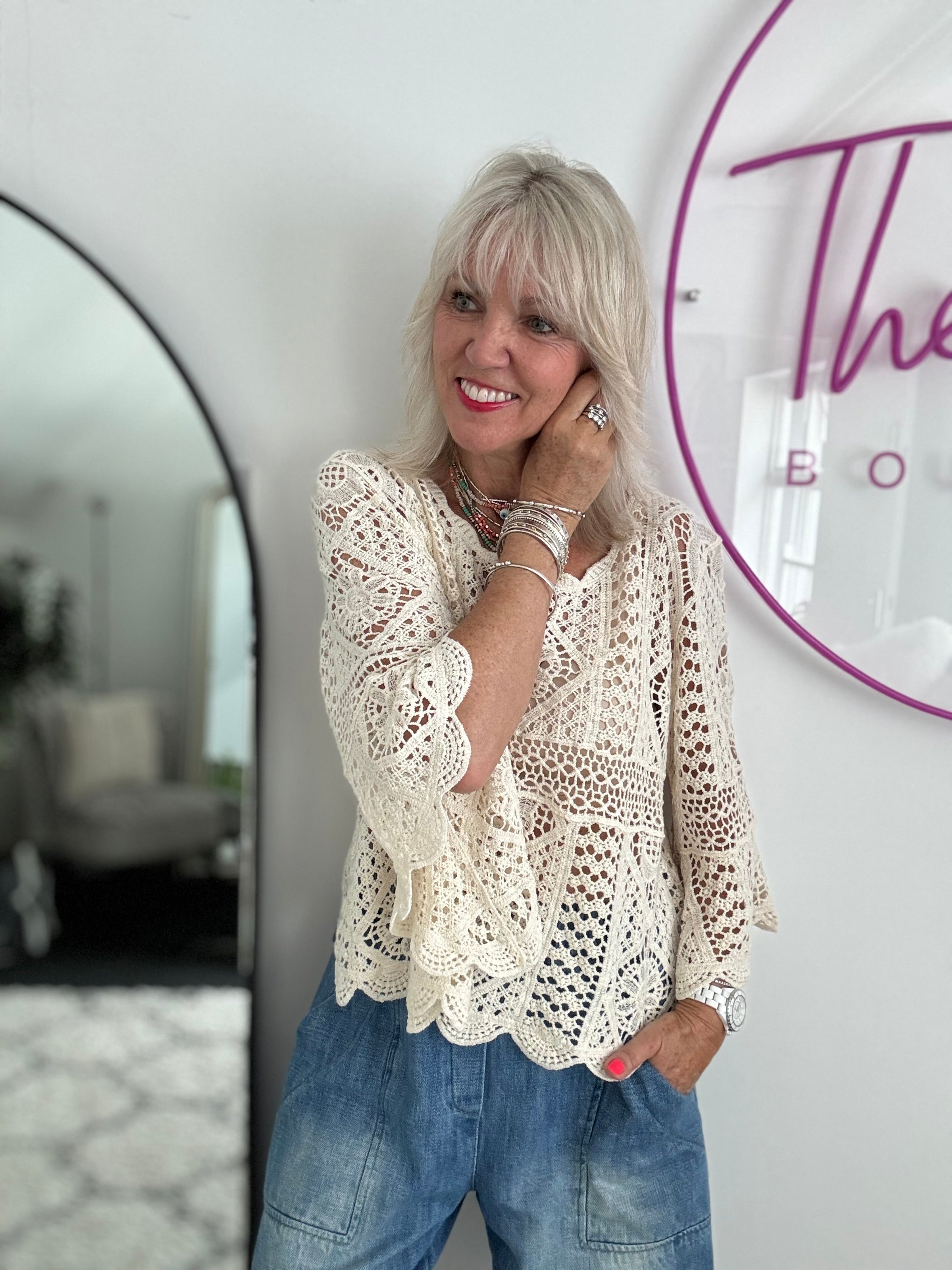 Crochet Knit in Ecru