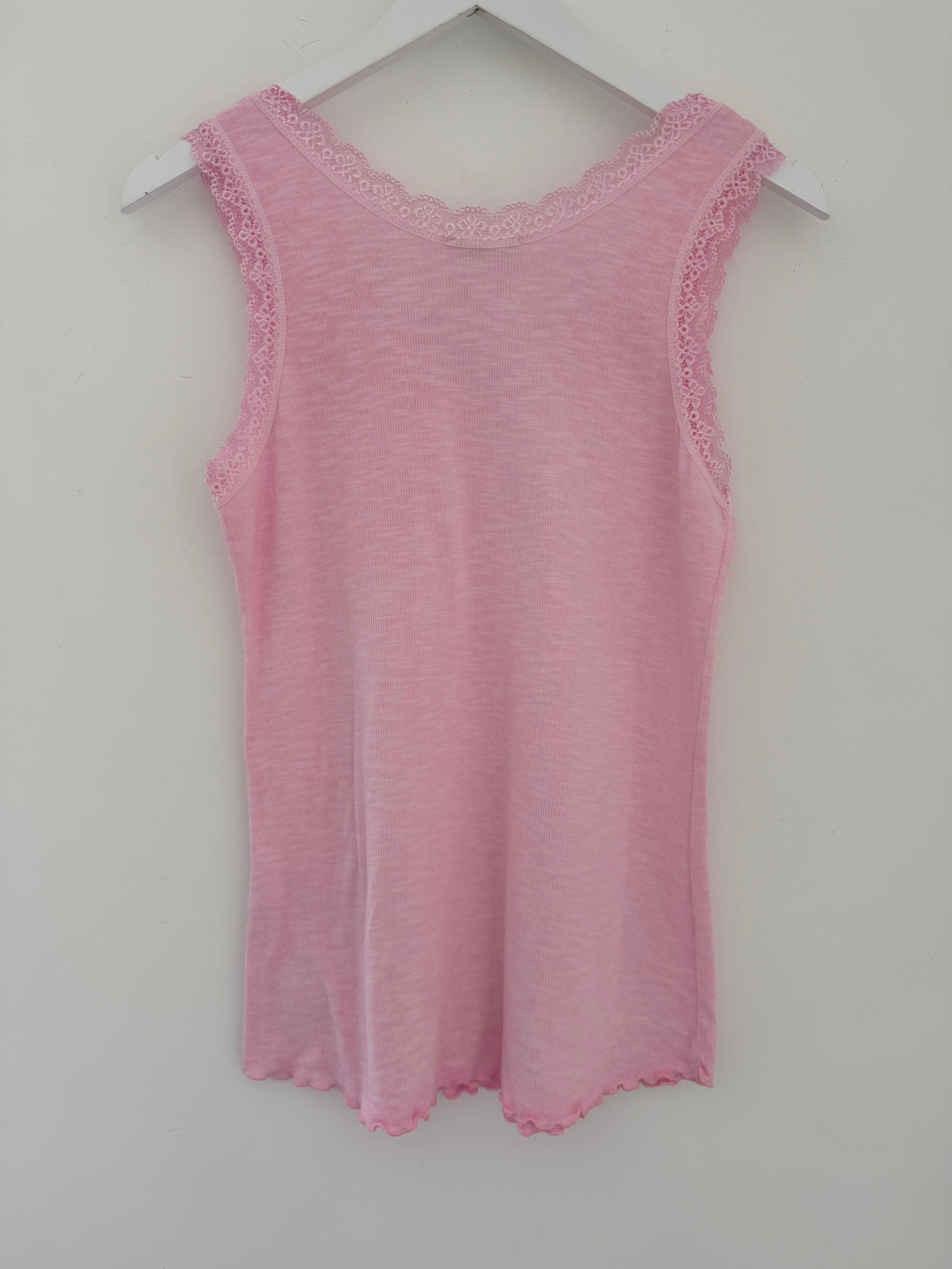 Luxe Ribbed Vest in Pink