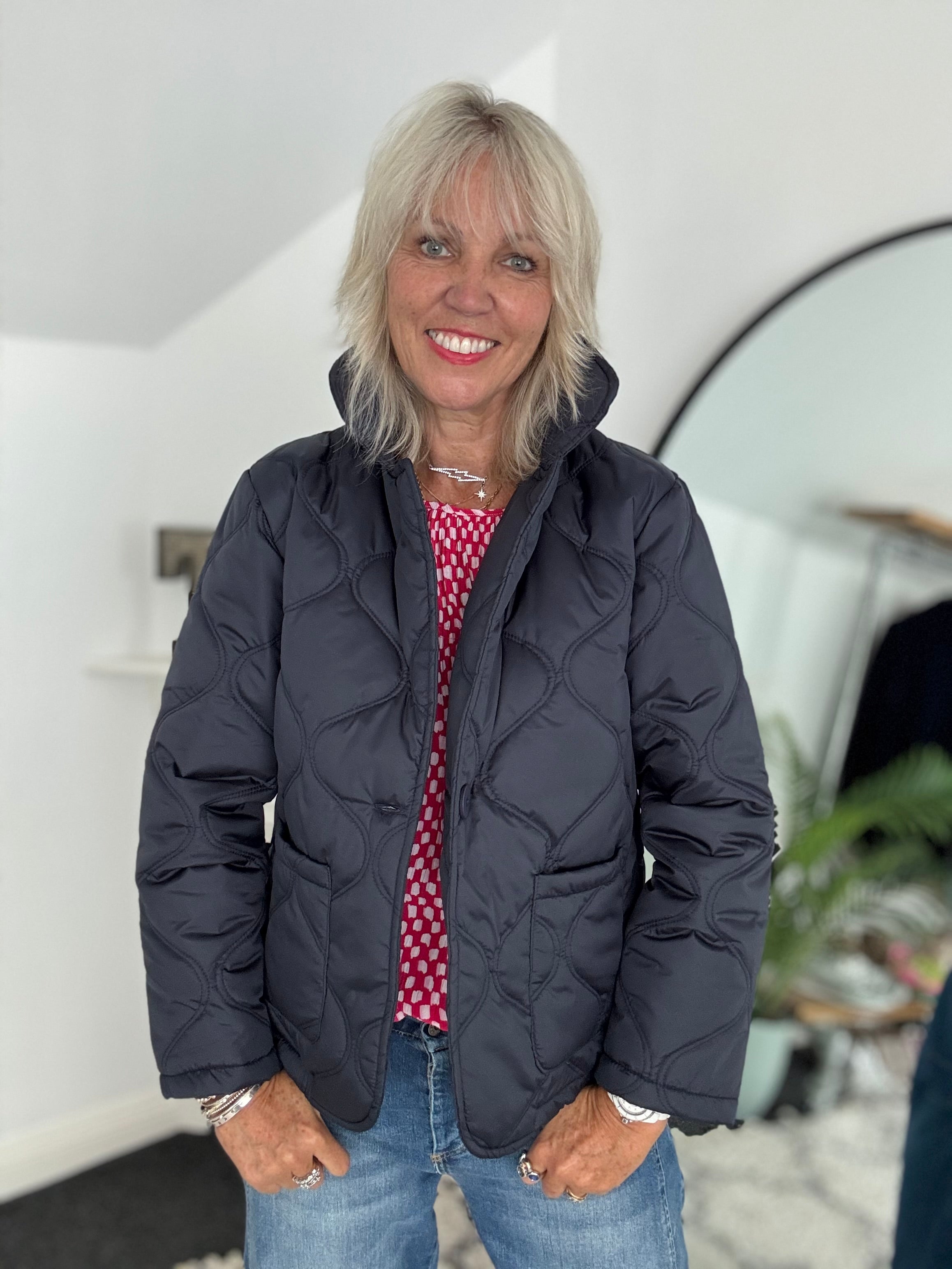 Quilted Jacket in Navy