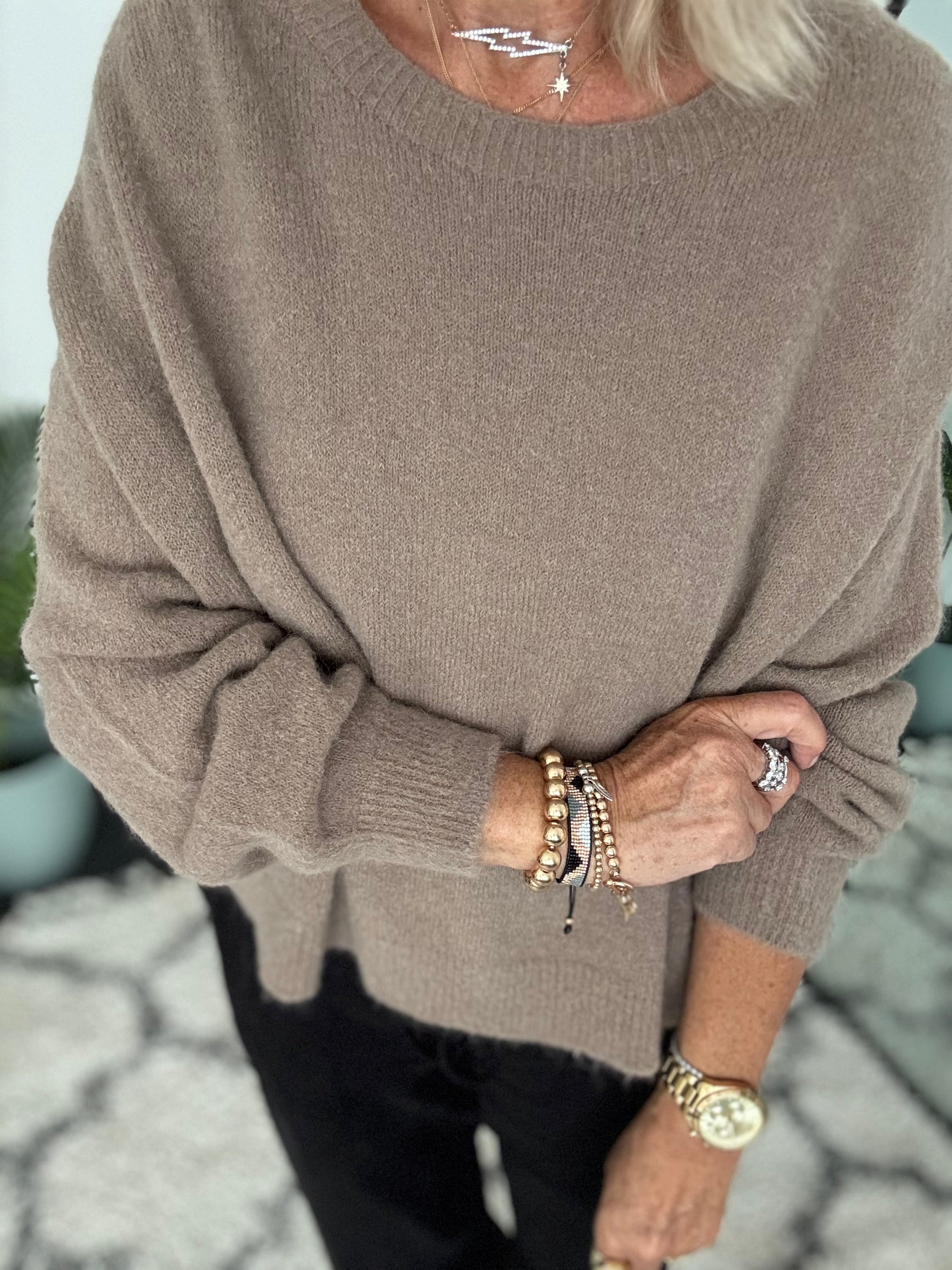 Luxe Slouchy Alpaca Jumper in Mocha
