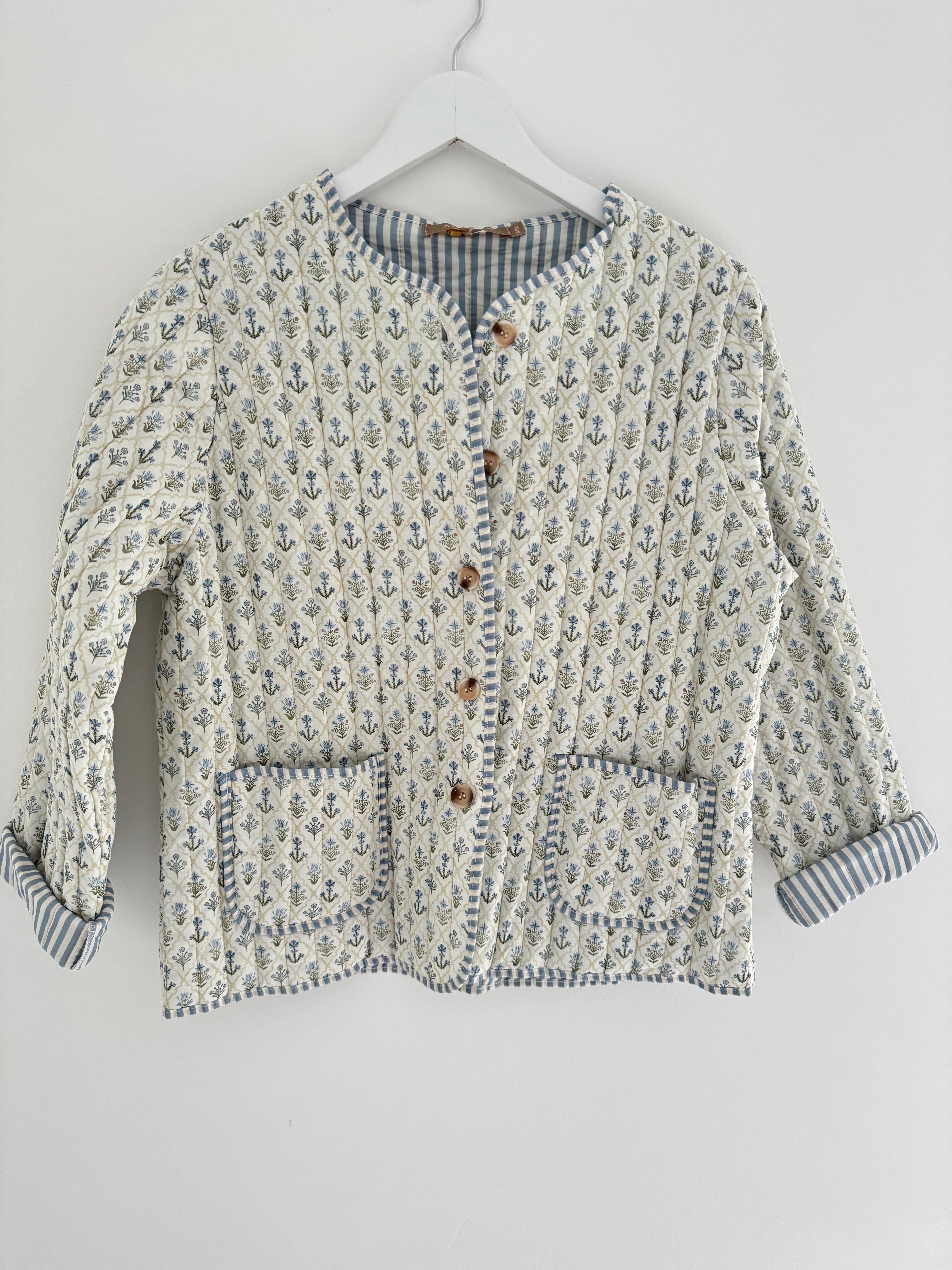 Luxe Quilted Jacket in Blue