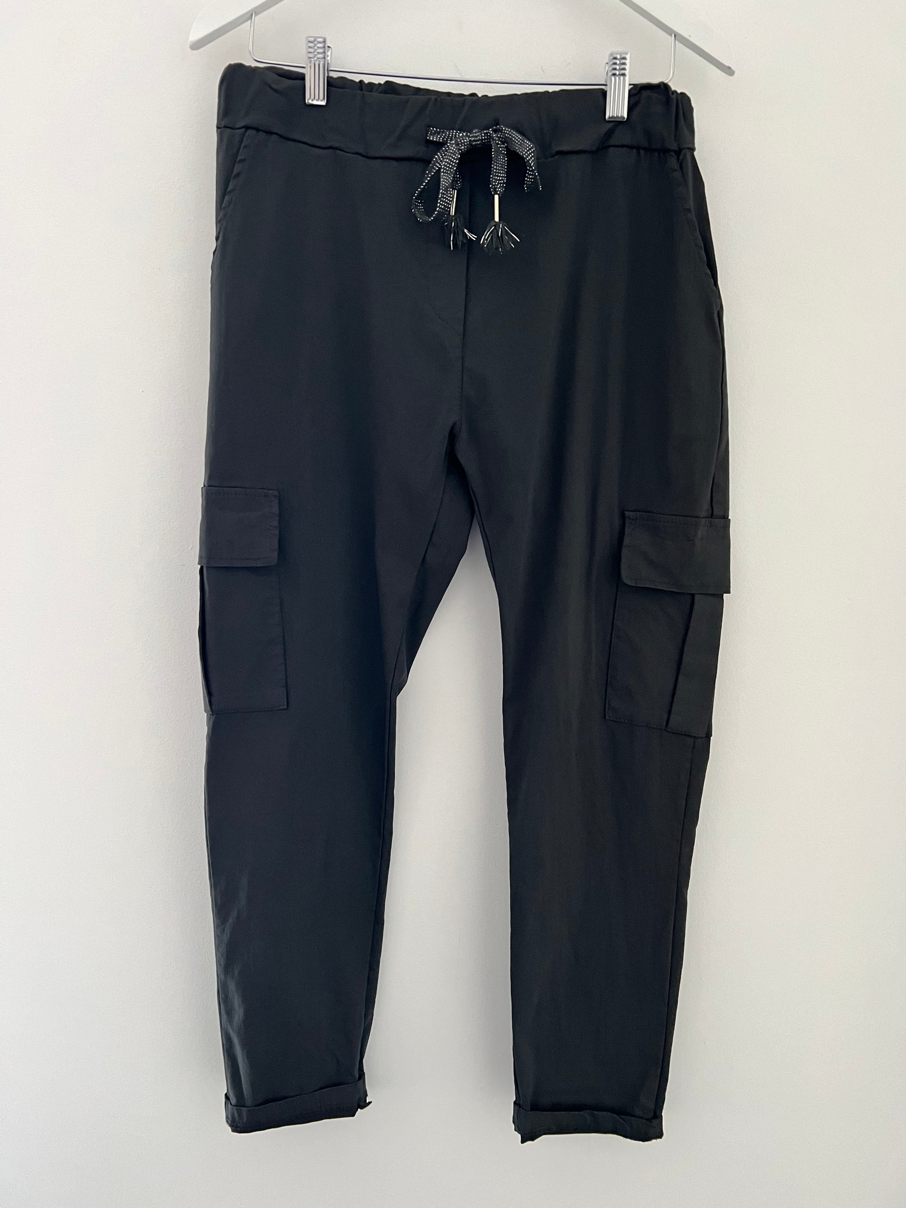 Super Stretch Cargo Four Pocket Joggers in Charcoal