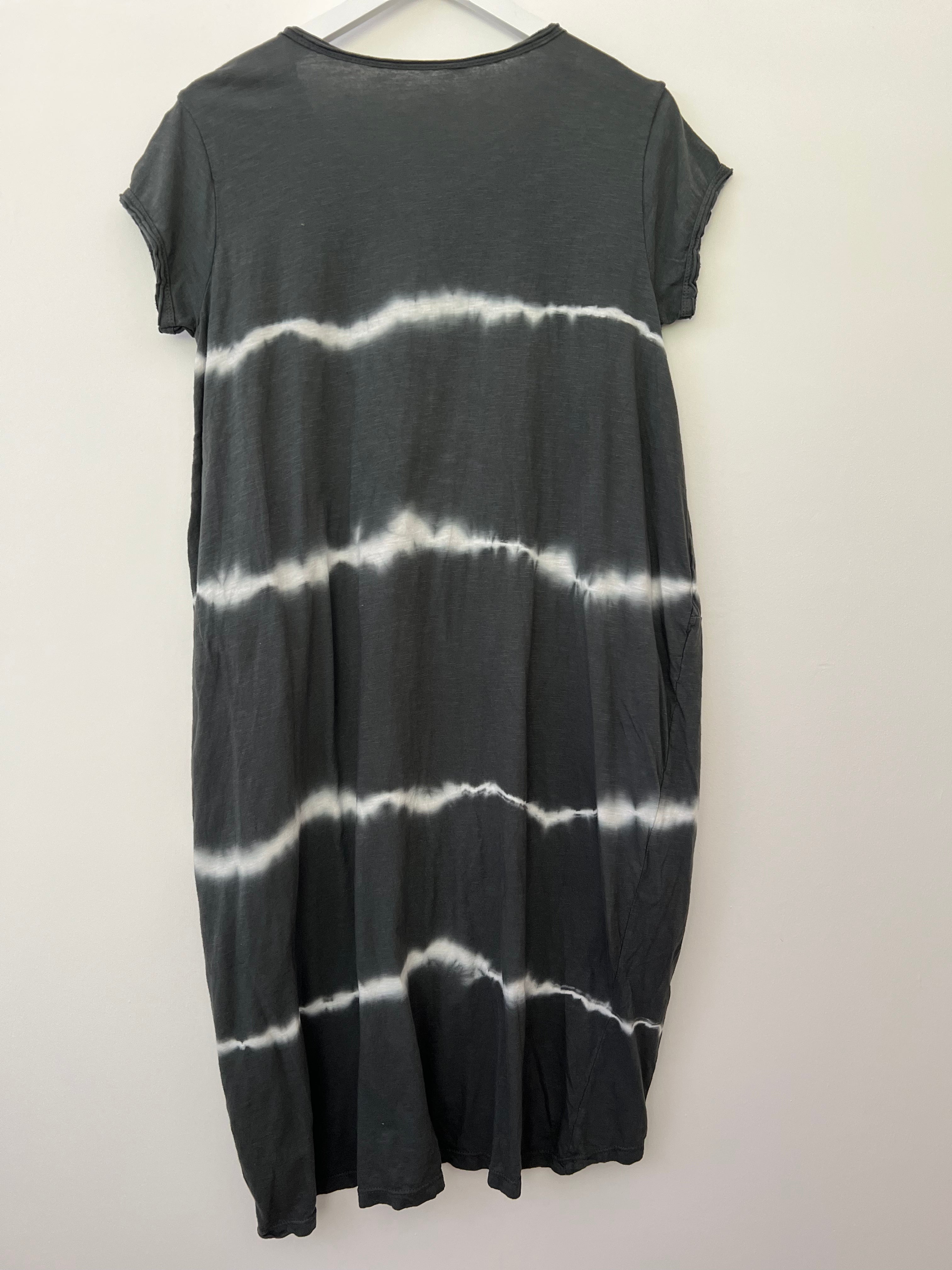 Tie Dye Jersey Dress in Dark Grey