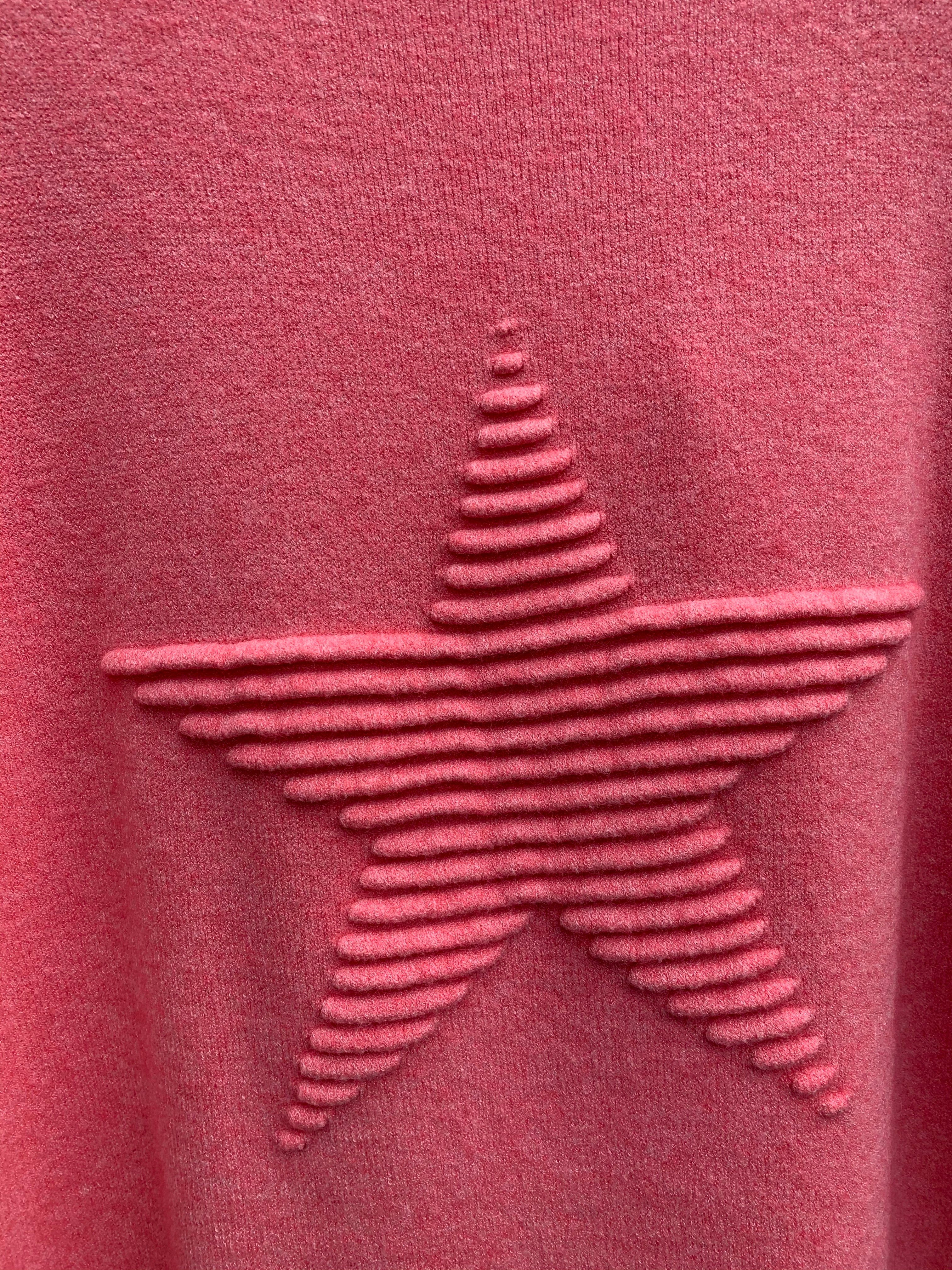 Ribbed Star Jumper in Coral