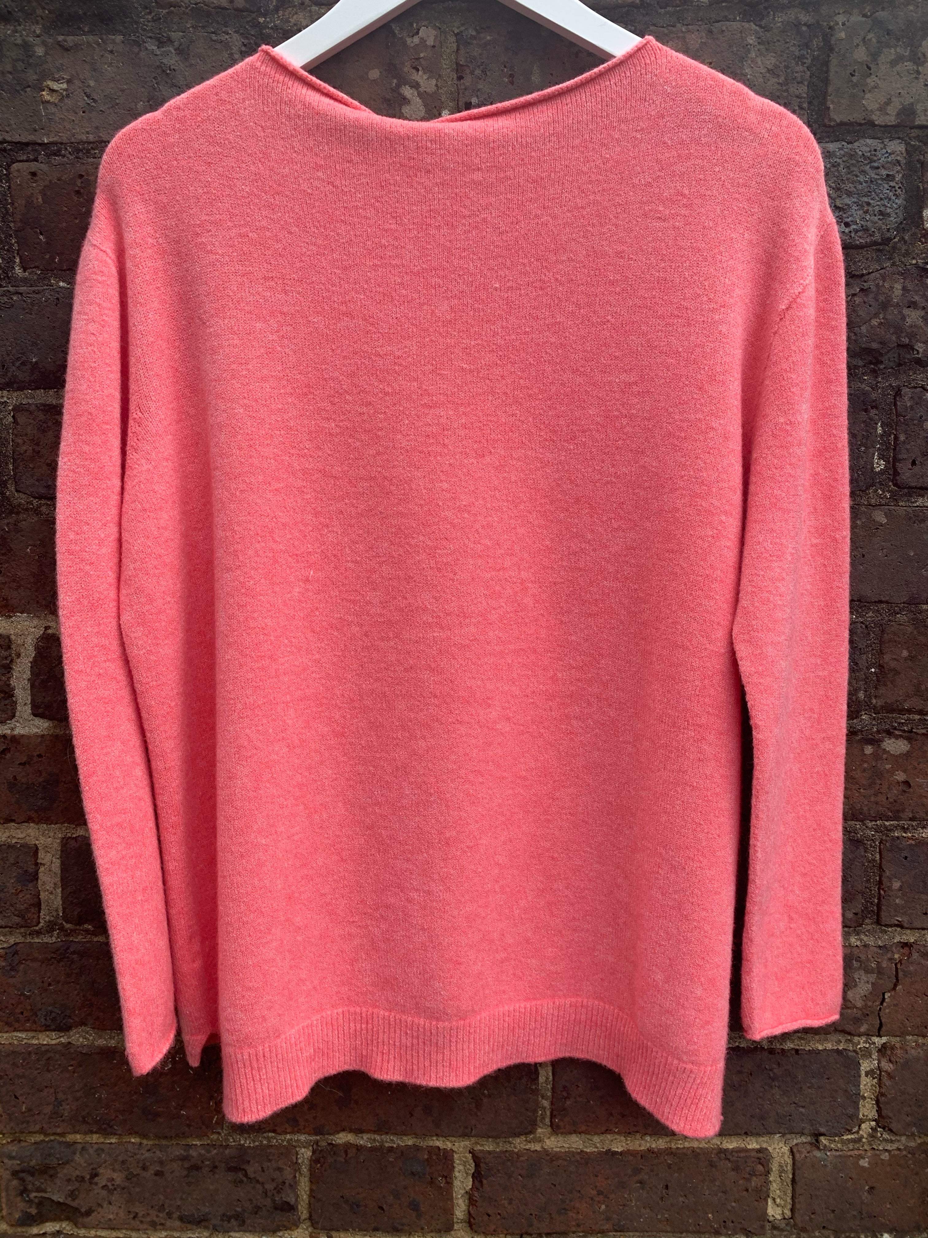 Ribbed Star Jumper in Coral