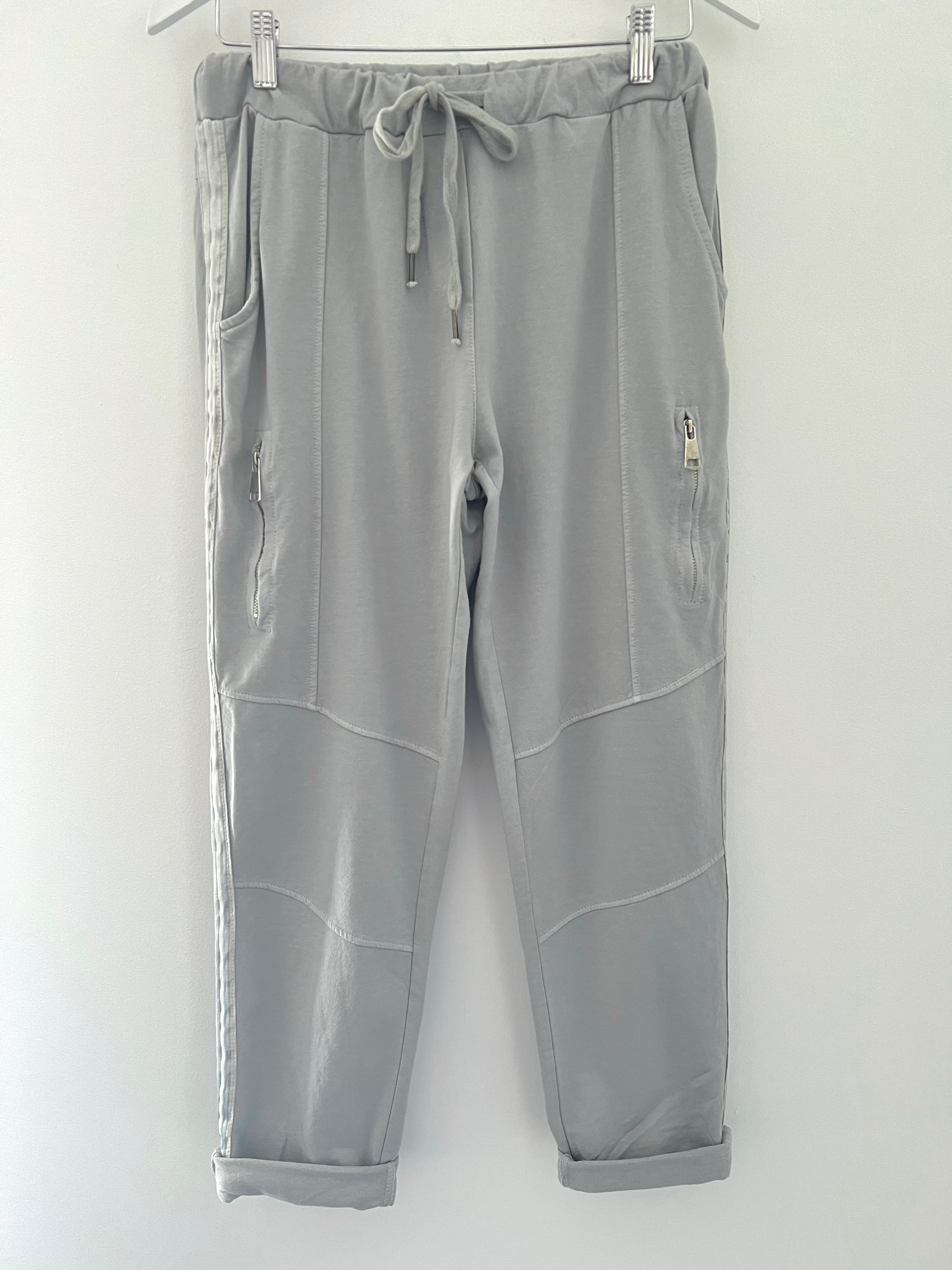 Jersey Stretch Joggers in Light Grey