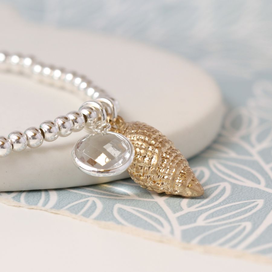 Sea Shell & Crystal Bracelet