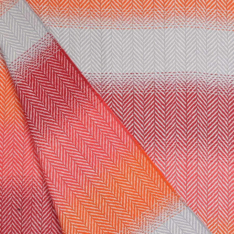 Ombre Check Scarf in Red & Orange