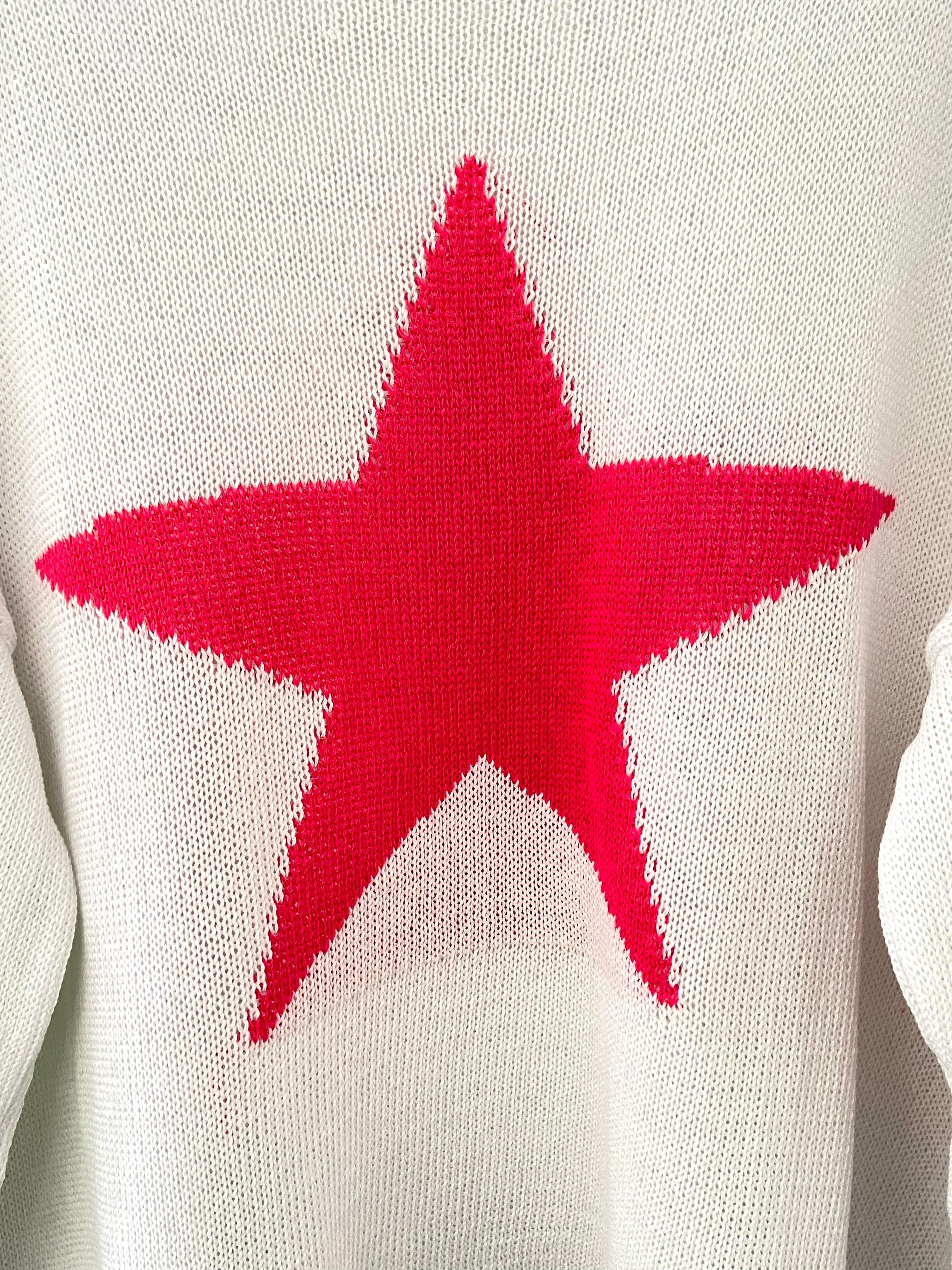 Relaxed Star Jumper in White