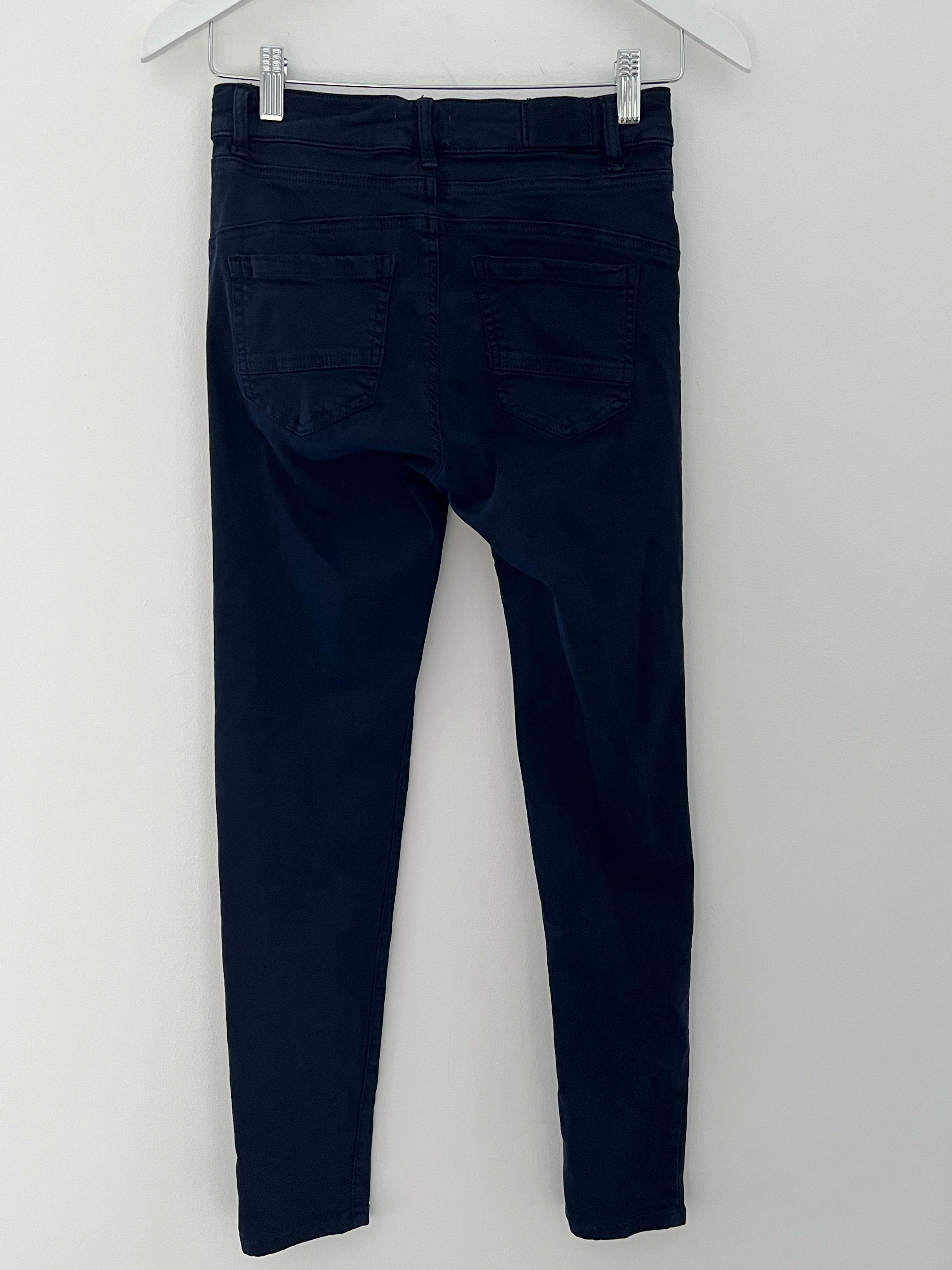 Button Fly Stretch Jeans in Ink