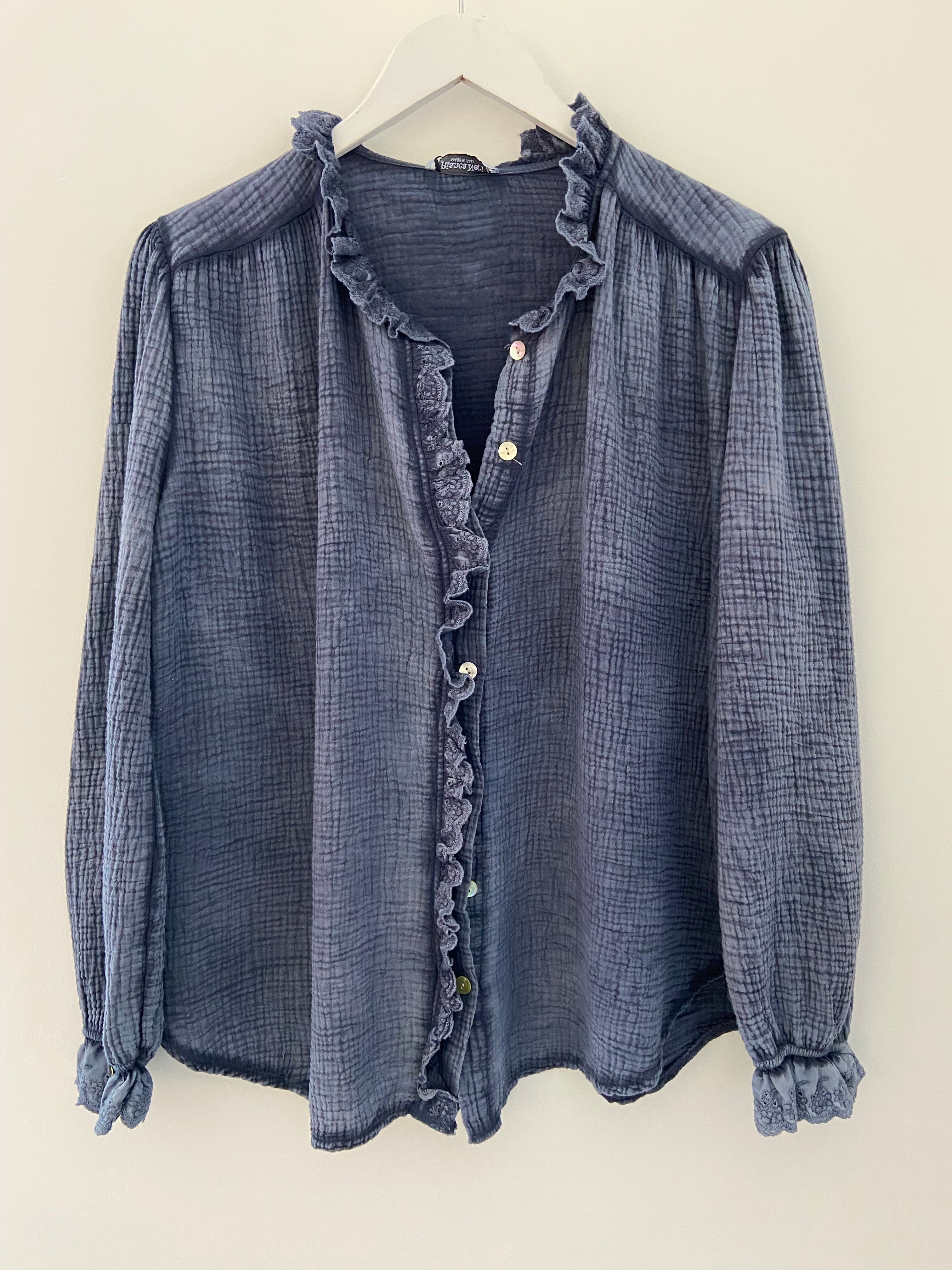 Cheesecloth Shirt in Smoky Blue