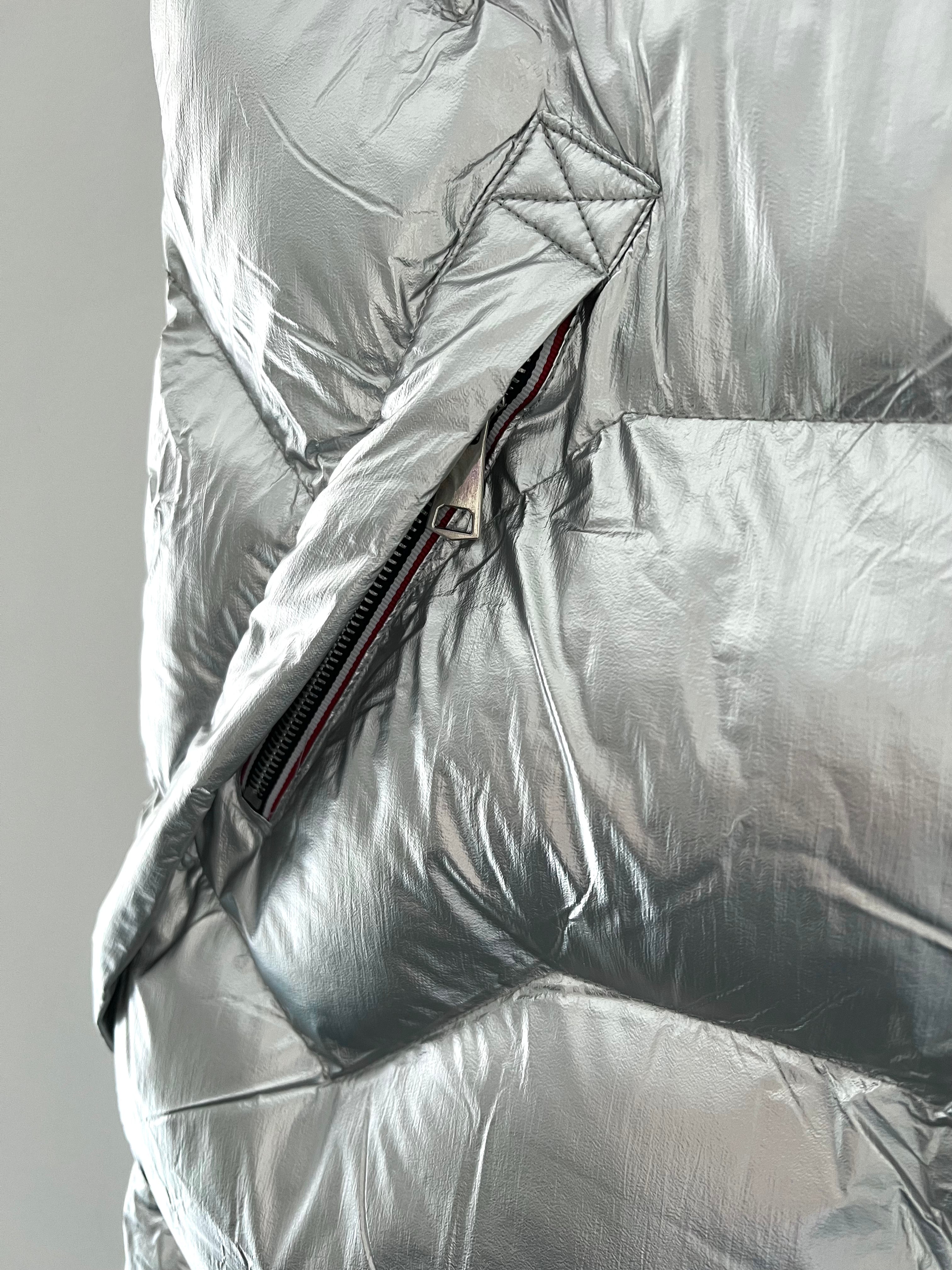 Silver Quilted Gilet with Hood