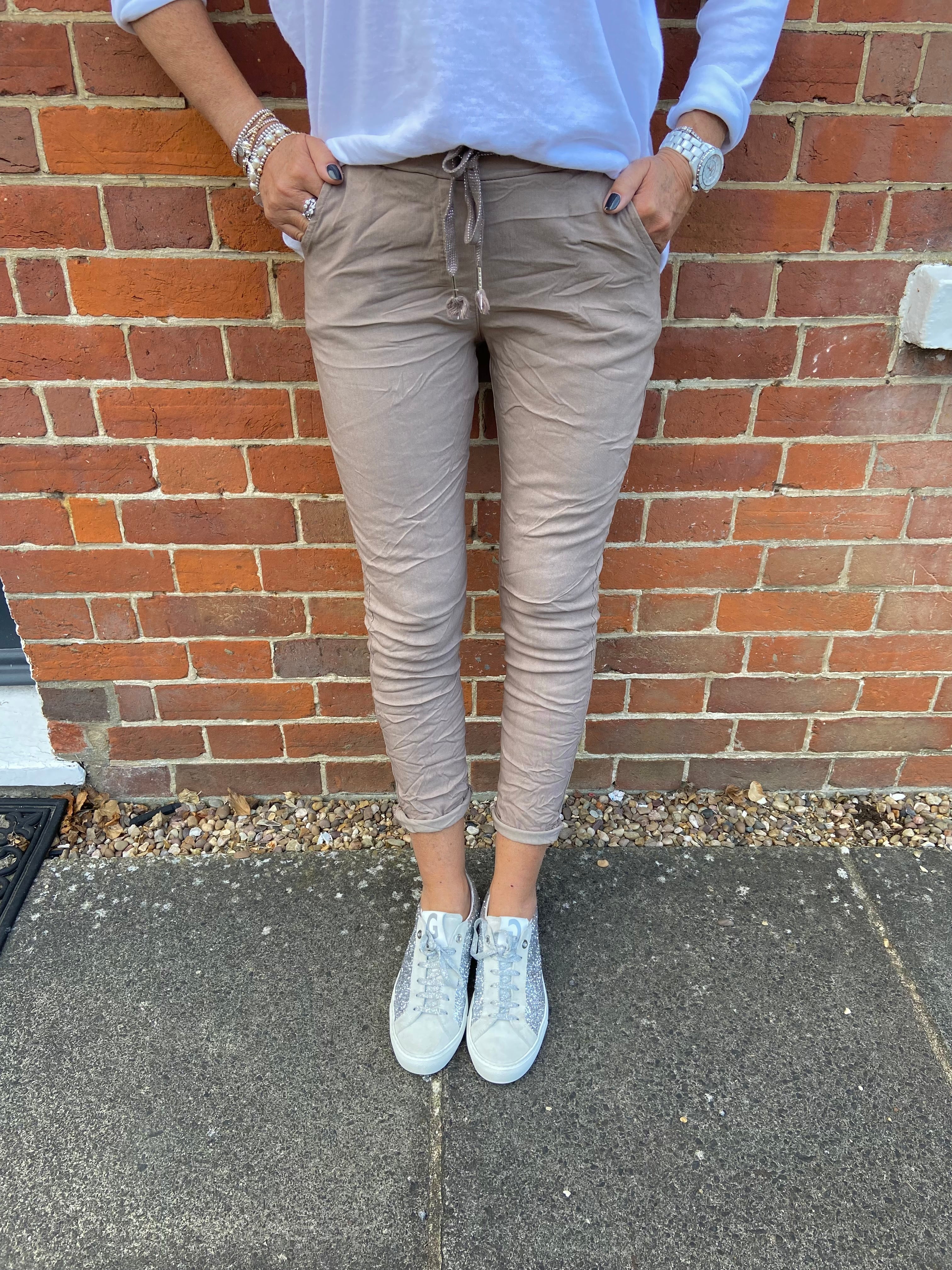 Slimfit Stretch Joggers in Light Mocha