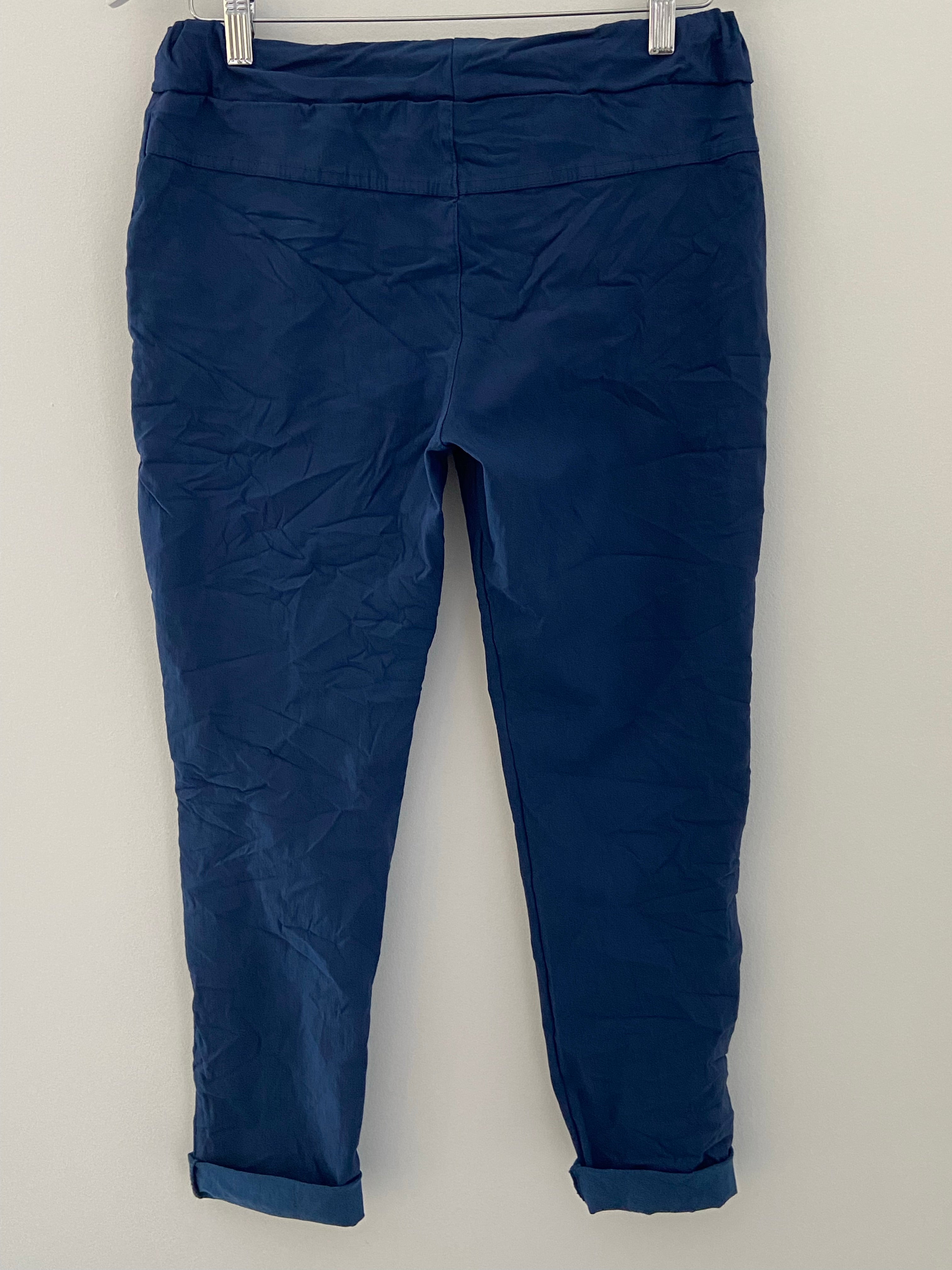 Slimfit Cotton Stretch Joggers in Navy