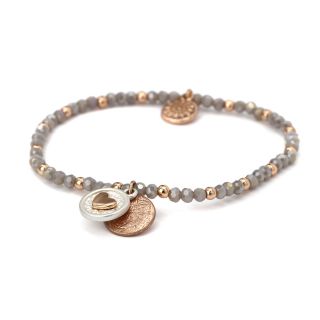 Grey & Rose Gold Heart Bracelet