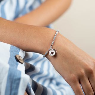 Grey & Rose Gold Heart Bracelet