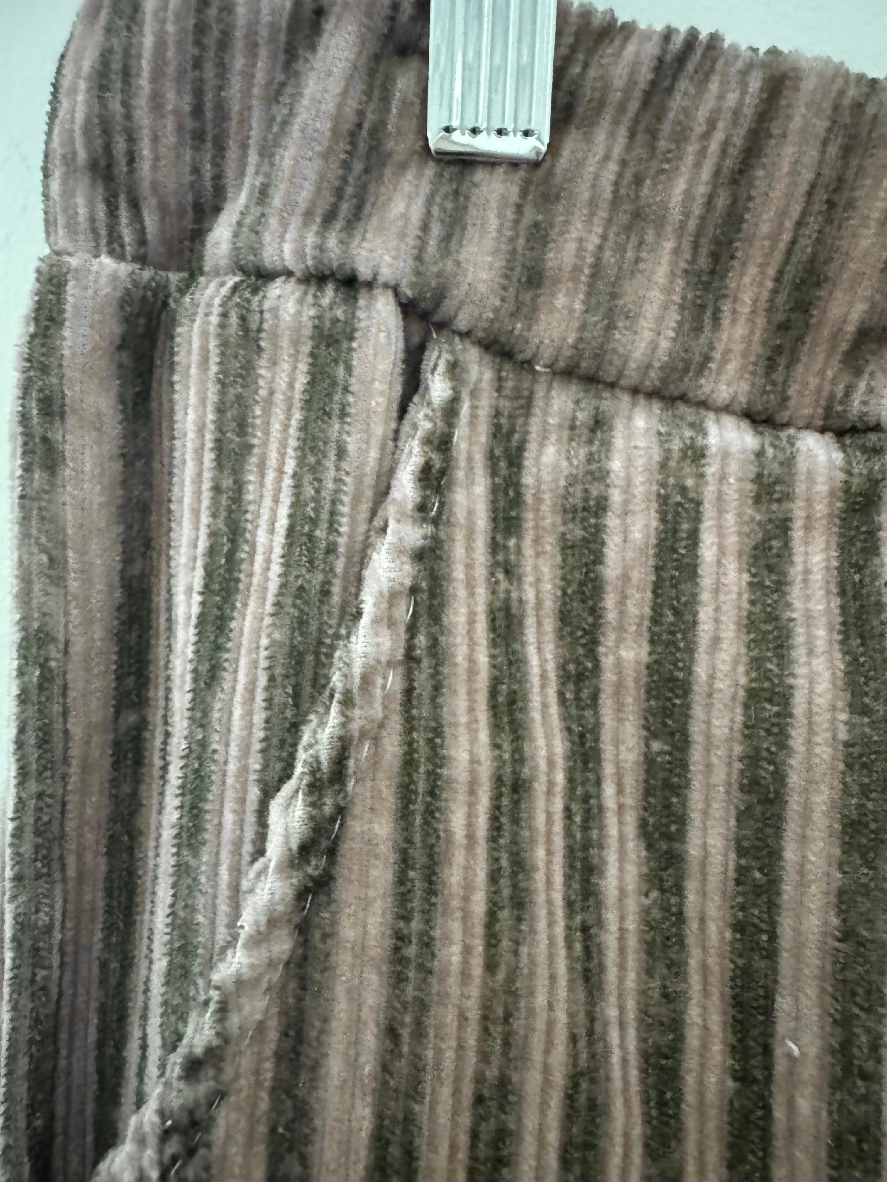 Chenille Cord Joggers in Mocha & Khaki Stripe