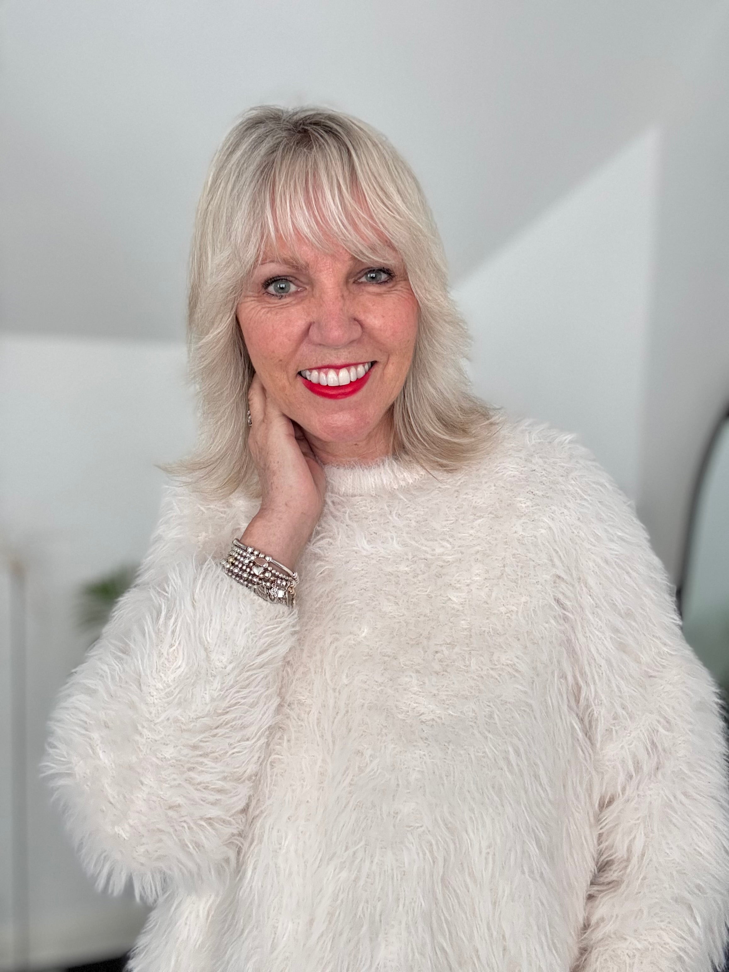 Light Furry Jumper in Vanilla