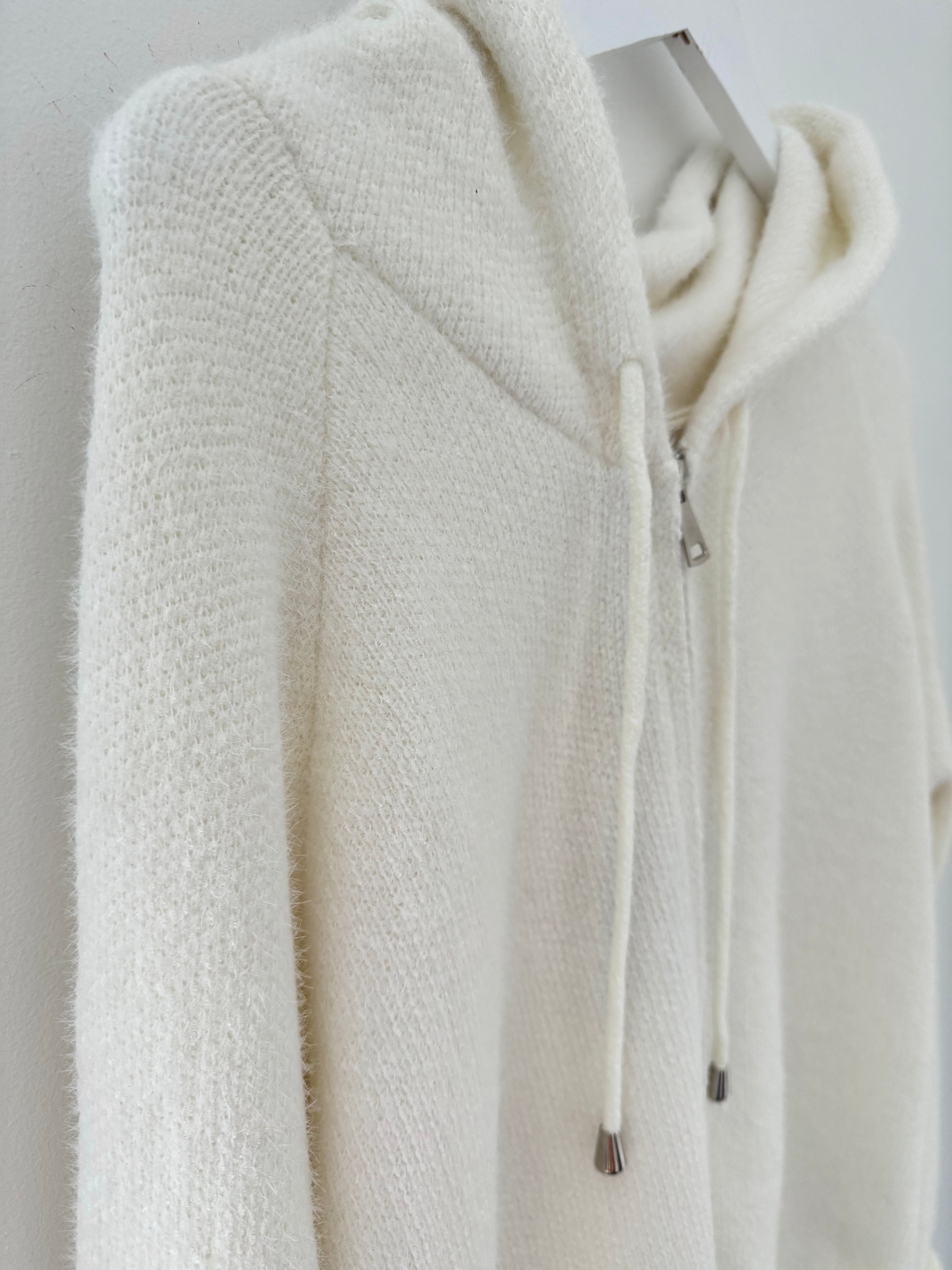 Soft Hooded Knit in Ivory