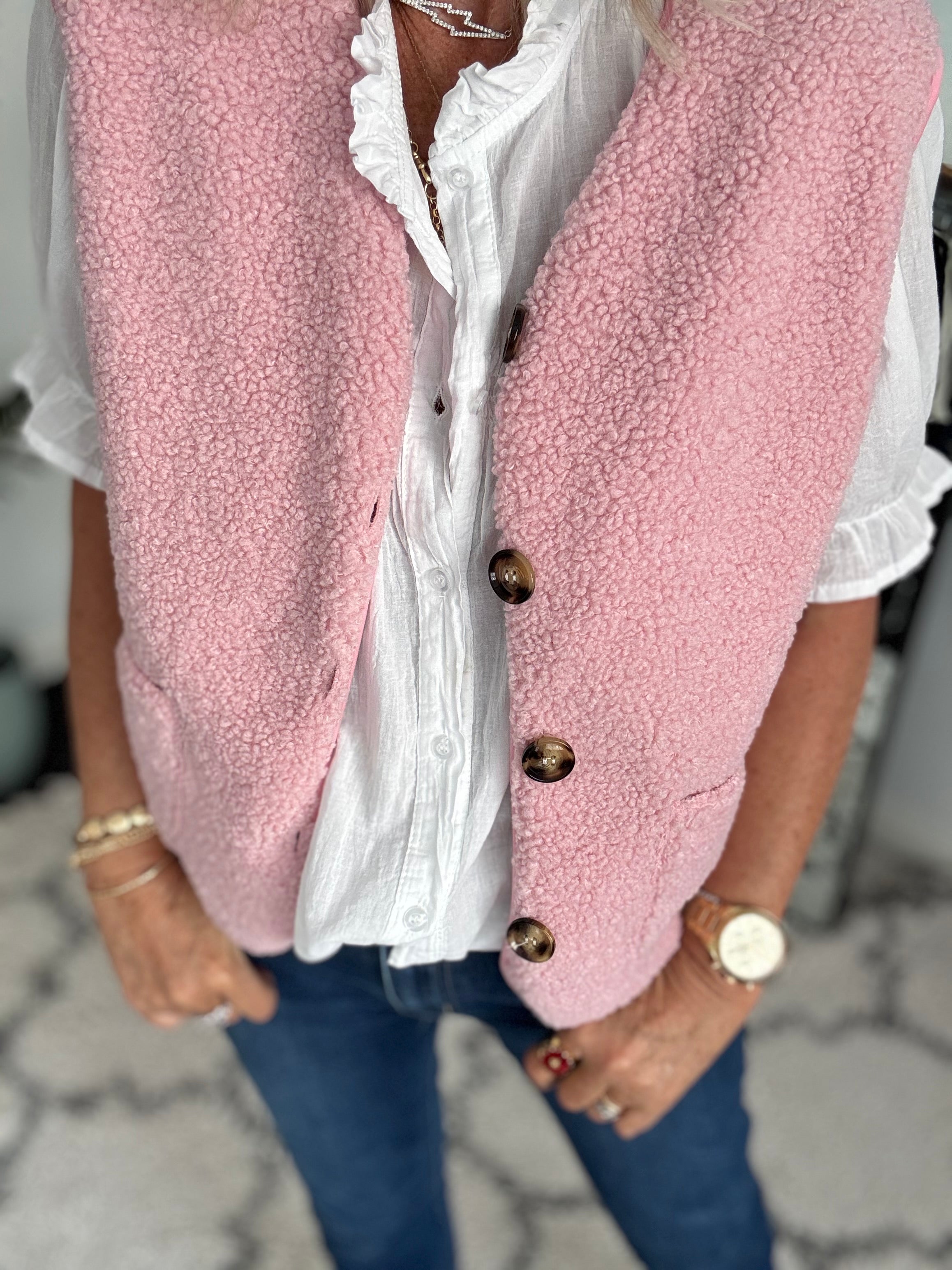 Boucle Gilet in Candy Pink