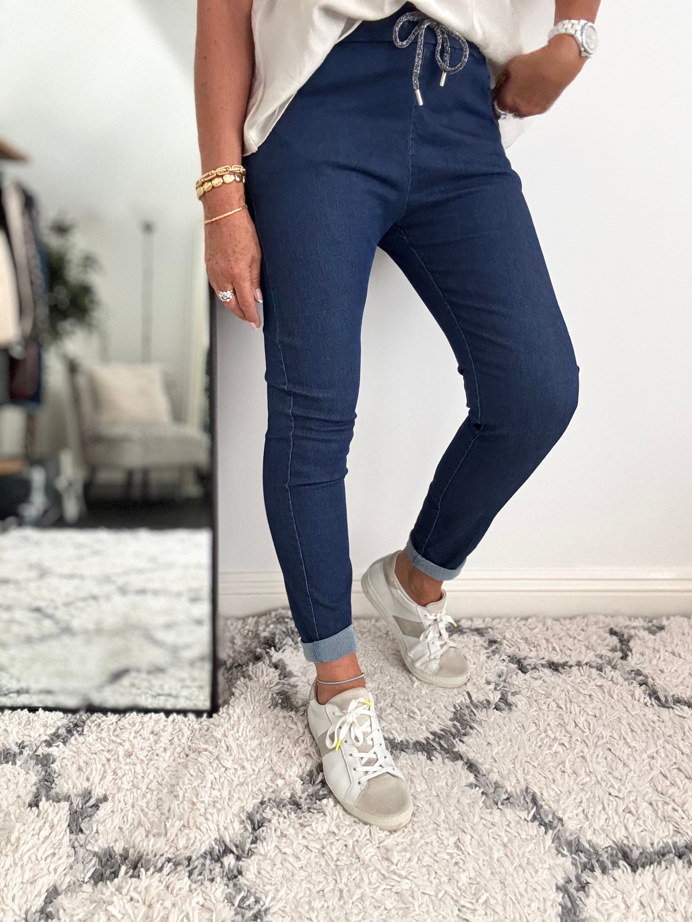 Super Stretch Joggers in Denim Blue
