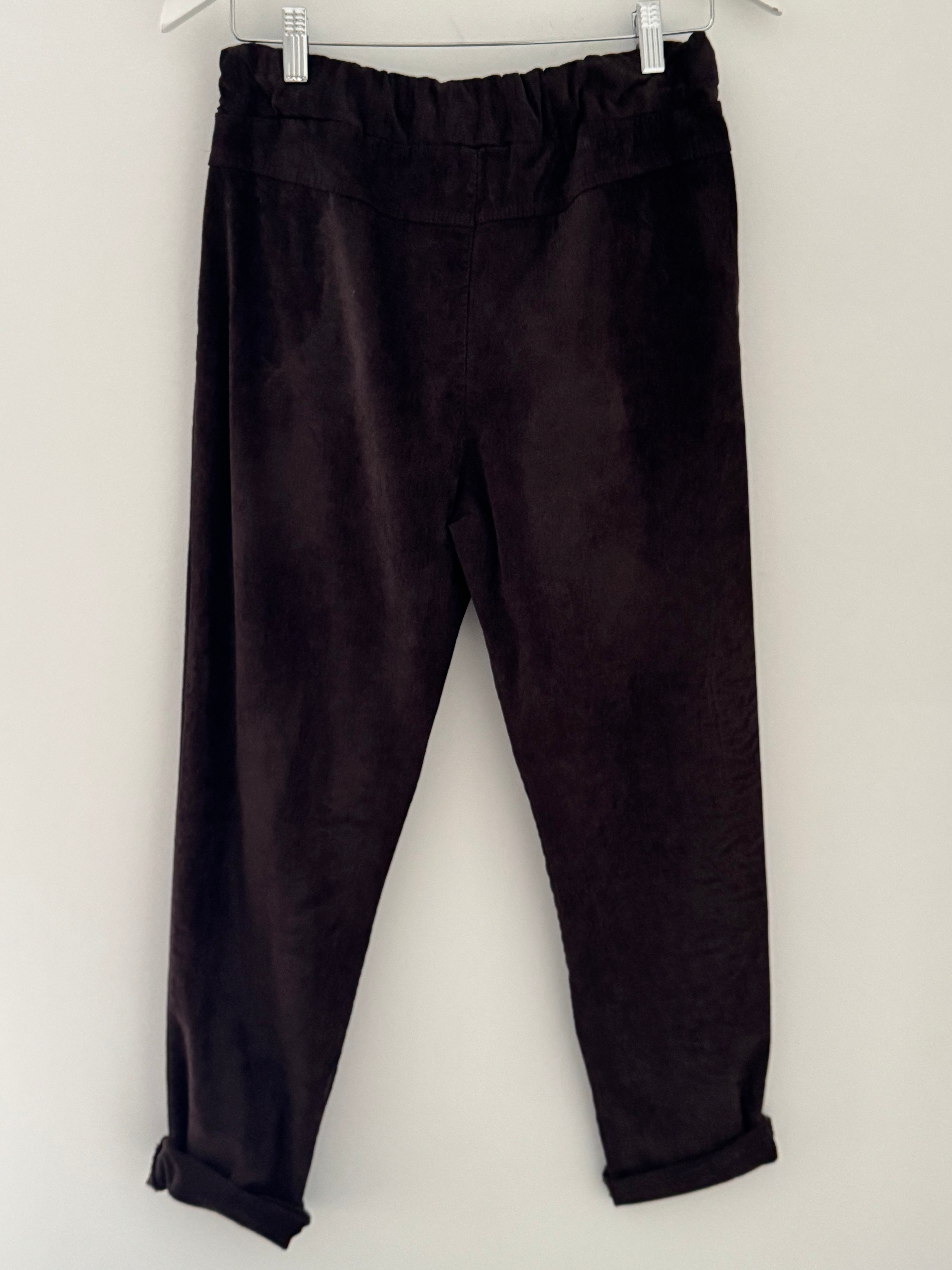 Needlecord Stretch Joggers in Chocolate